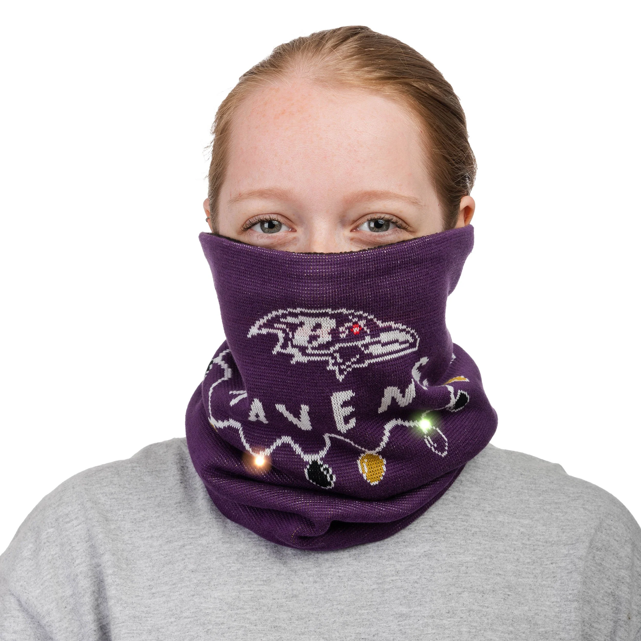 Baltimore Ravens NFL Light Up Knit Gaiter Scarf - Image 5
