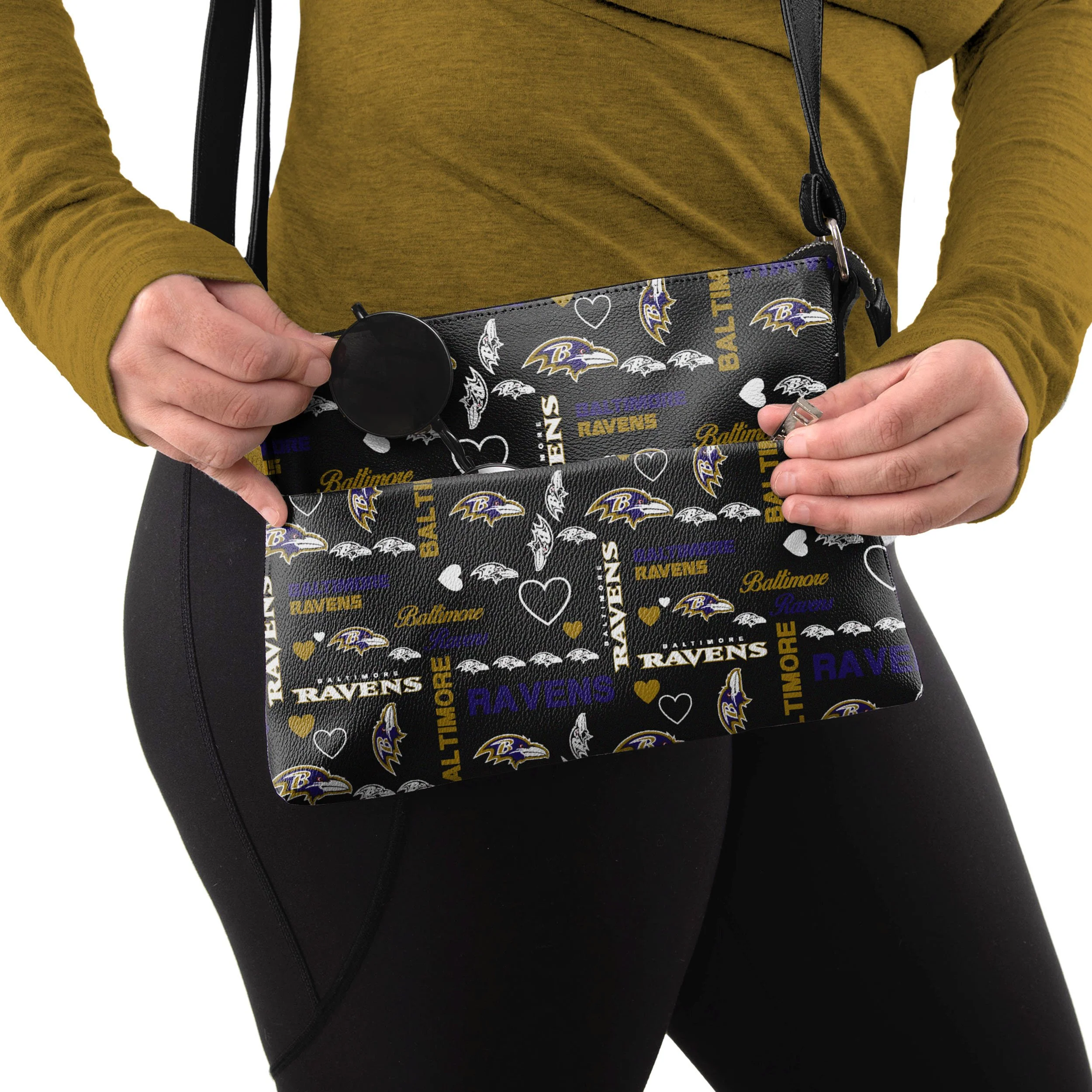 Baltimore Ravens NFL Logo Love Crossbody Purse - Image 3