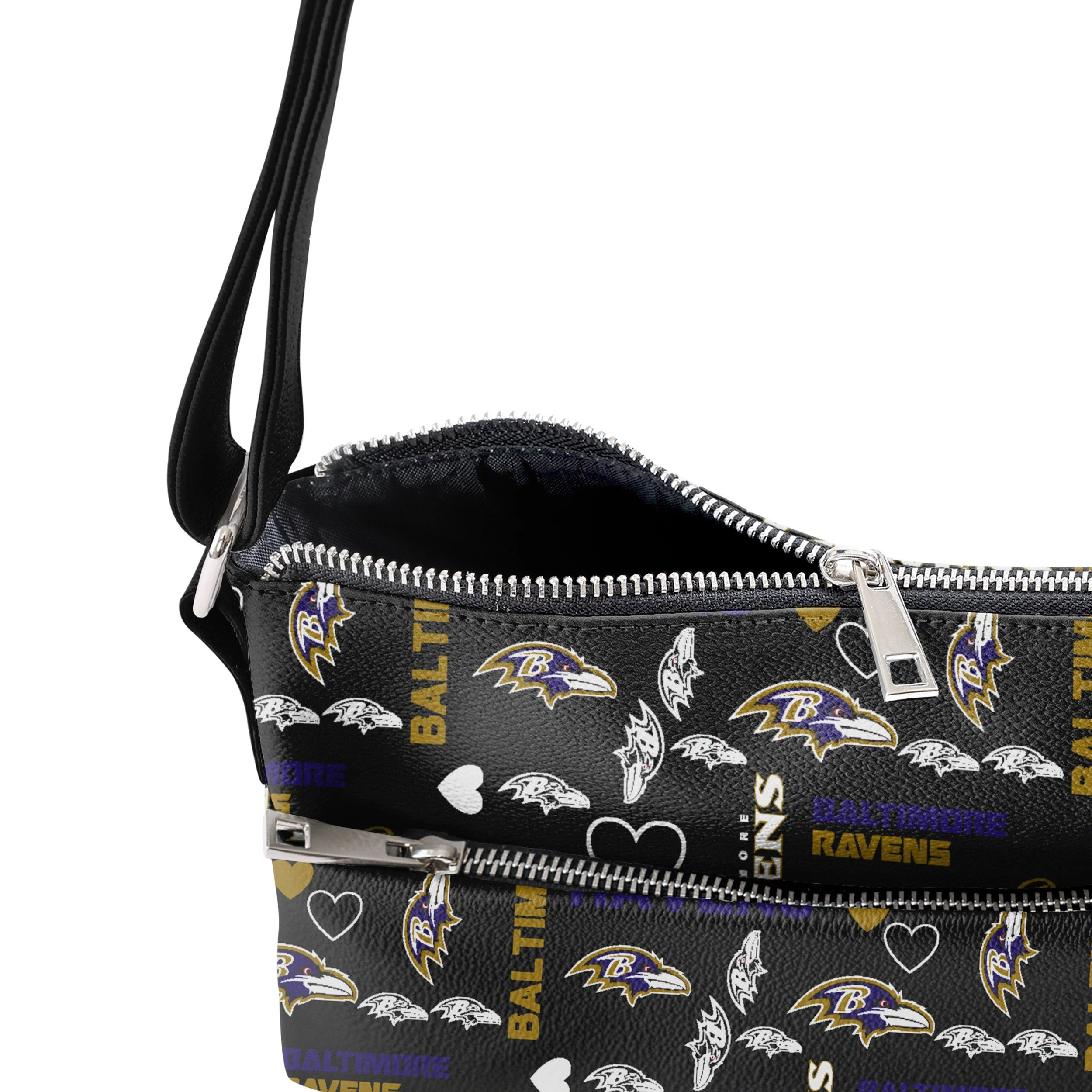 Baltimore Ravens NFL Logo Love Crossbody Purse - Image 4