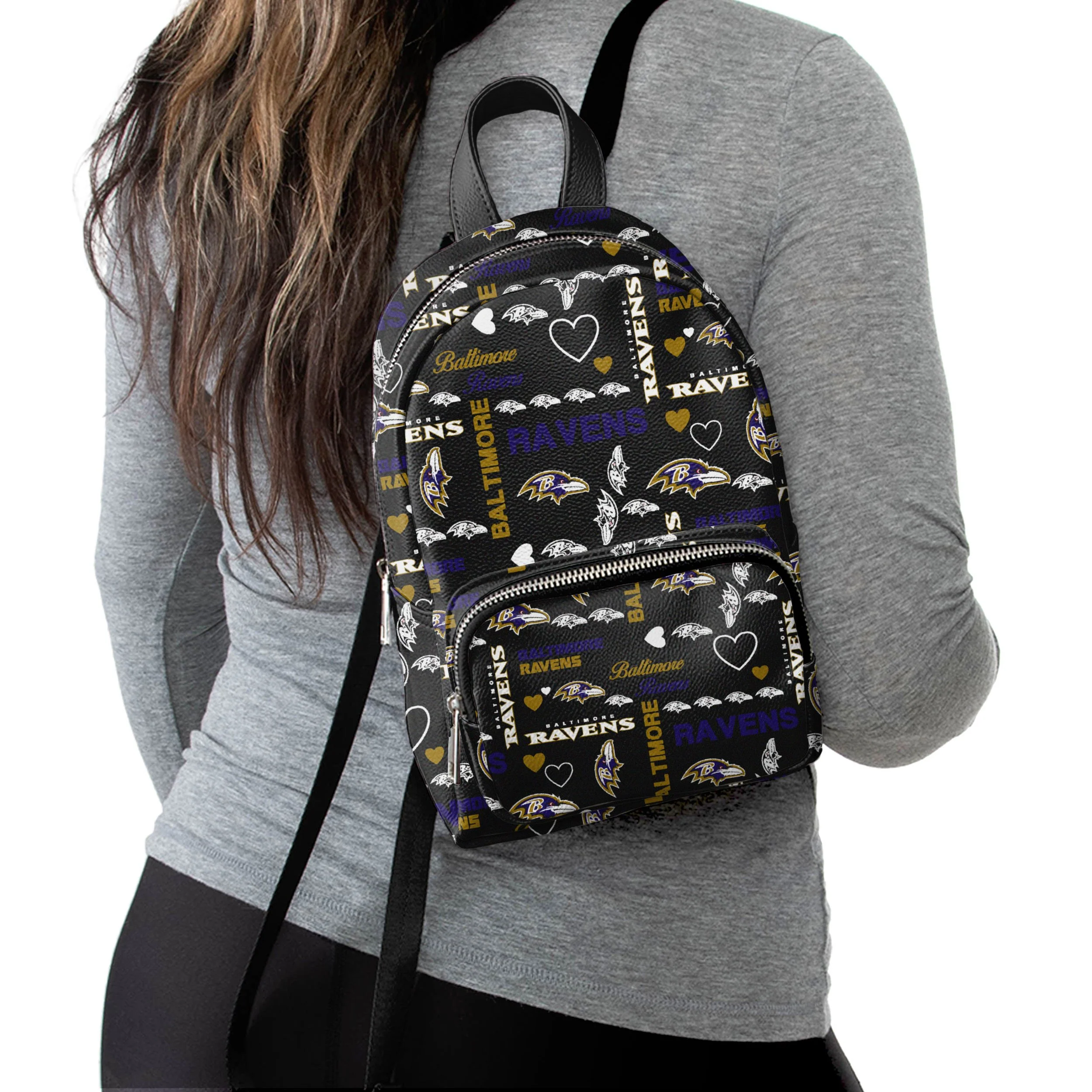 Baltimore Ravens NFL Logo Love Mini Backpack - Image 2