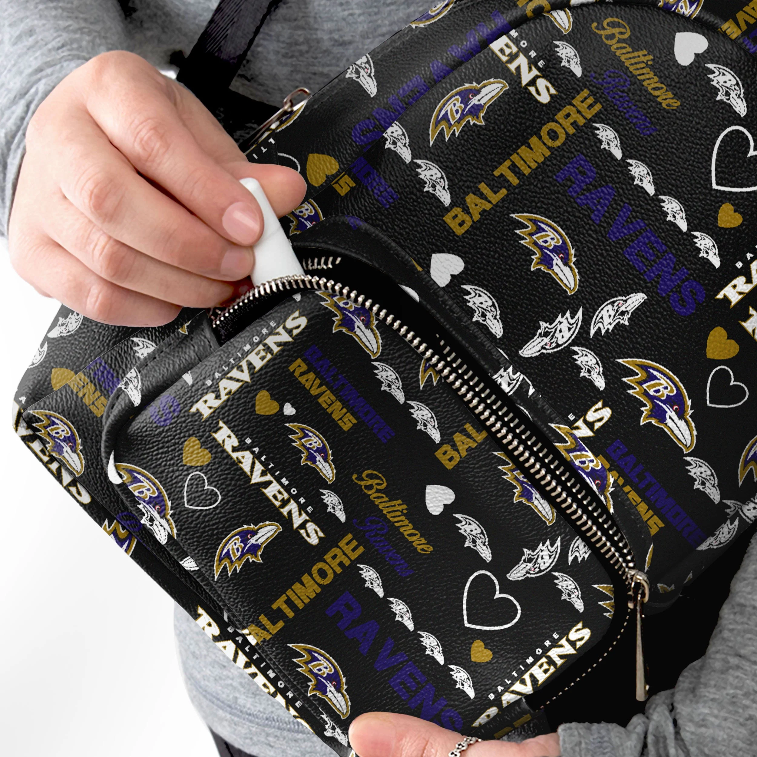 Baltimore Ravens NFL Logo Love Mini Backpack - Image 3