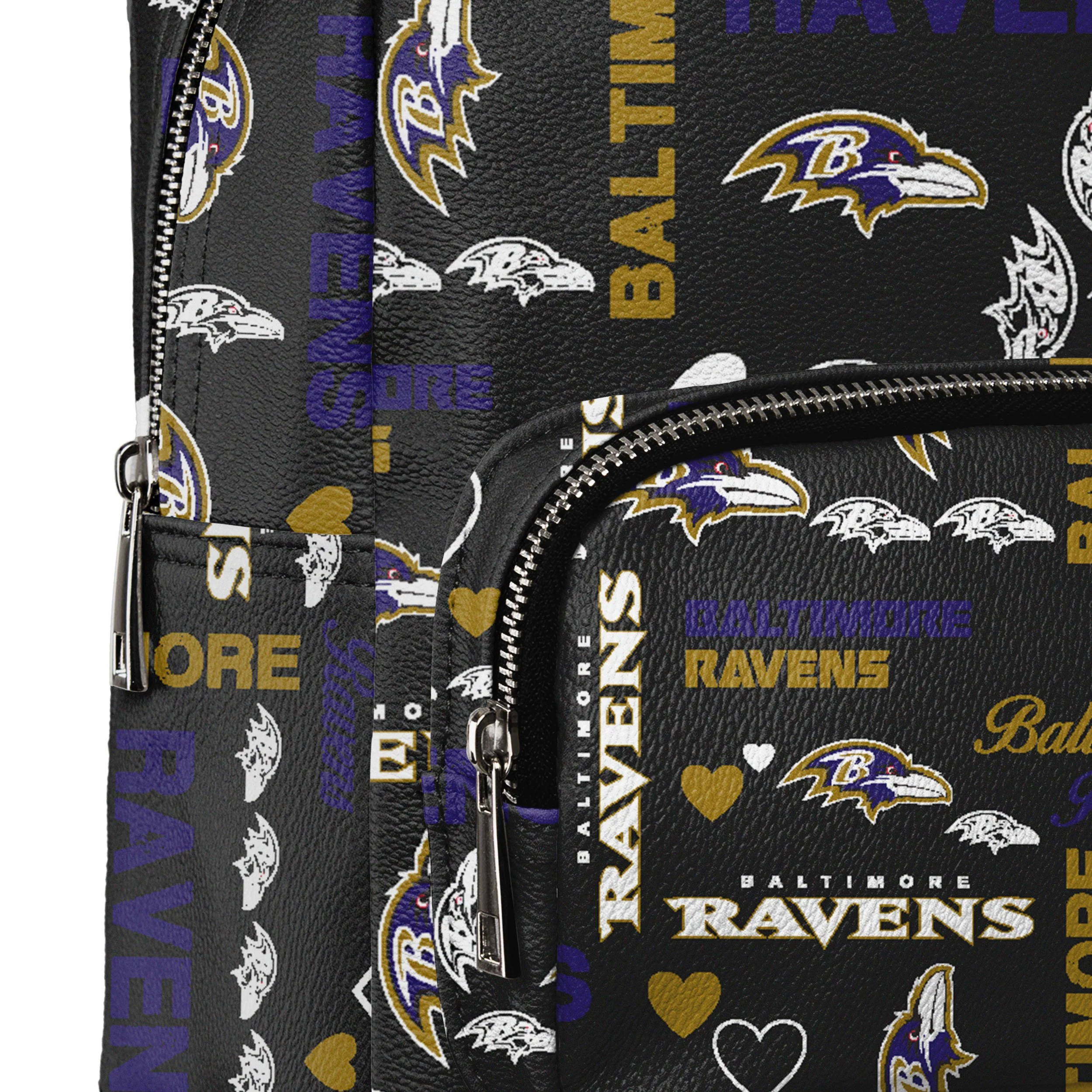 Baltimore Ravens NFL Logo Love Mini Backpack - Image 4