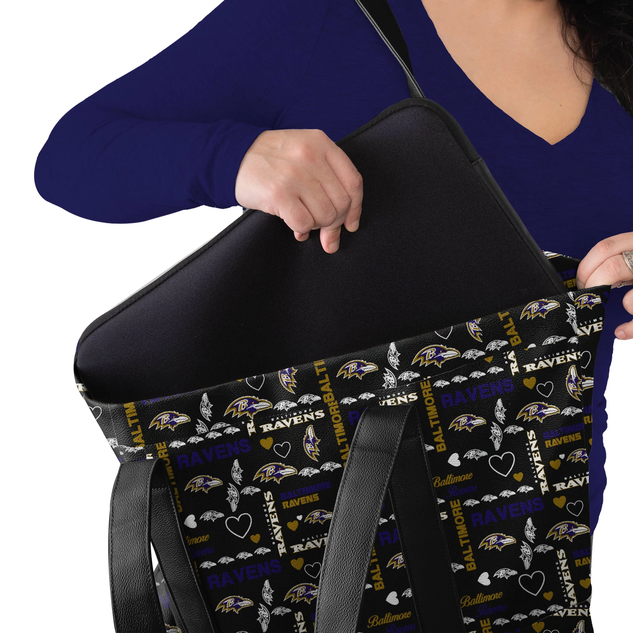 Baltimore Ravens NFL Logo Love Tote Bag - Image 3