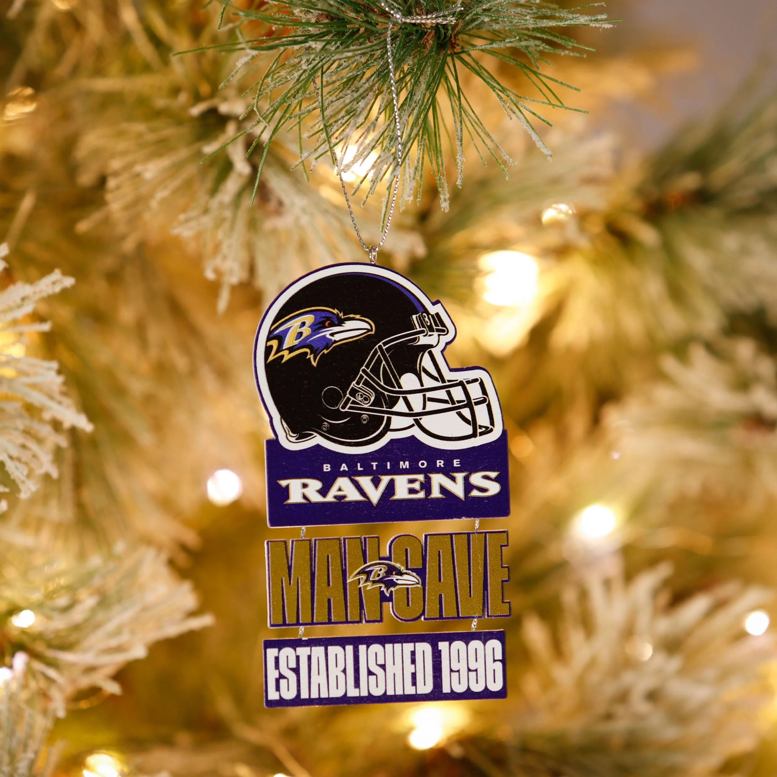 Baltimore Ravens NFL Mancave Sign Ornament - Image 3