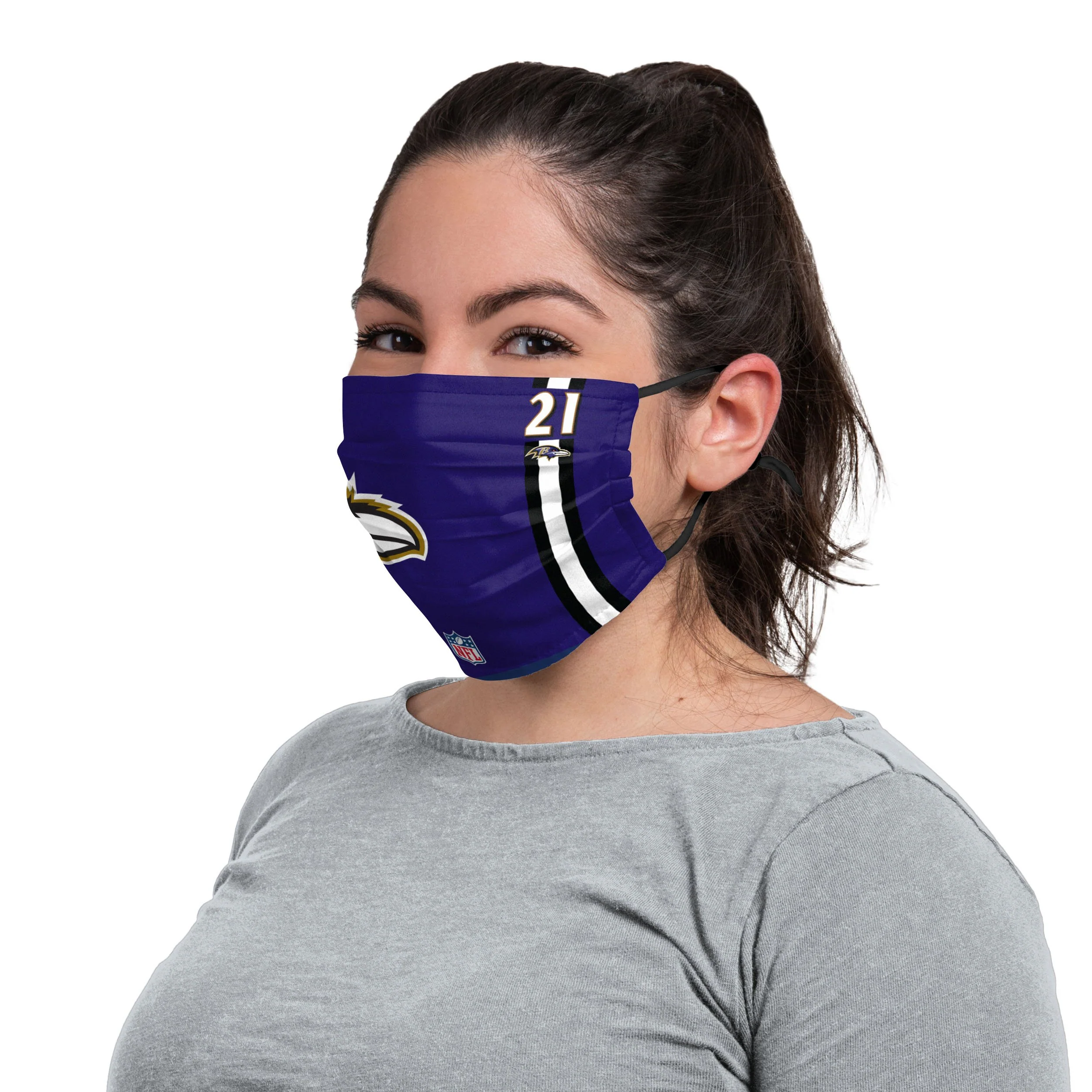 Baltimore Ravens NFL Mark Ingram Jr On-Field Sideline Logo Face Cover - Image 3