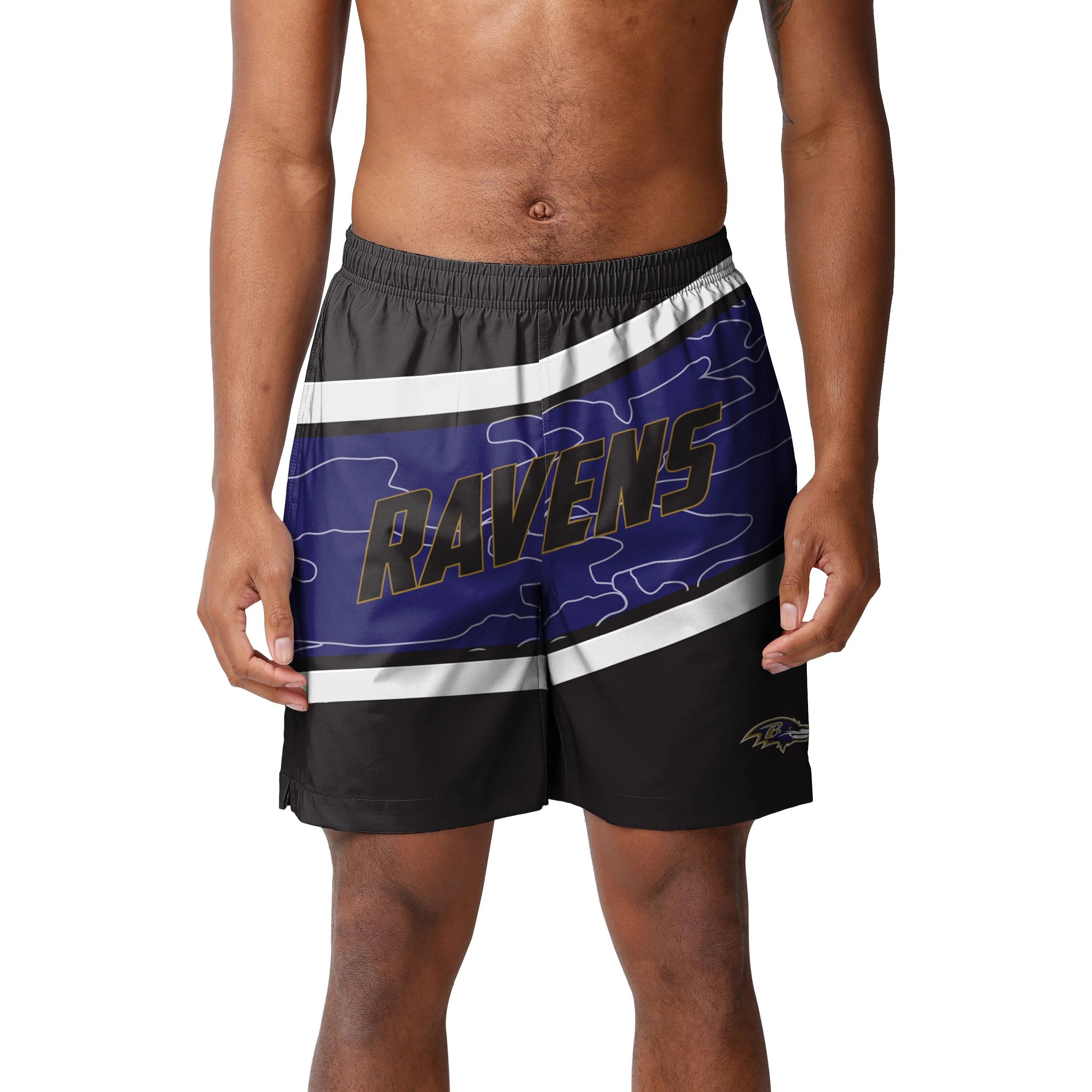 Baltimore Ravens NFL Mens Big Wordmark Swimming Trunks - Image 2