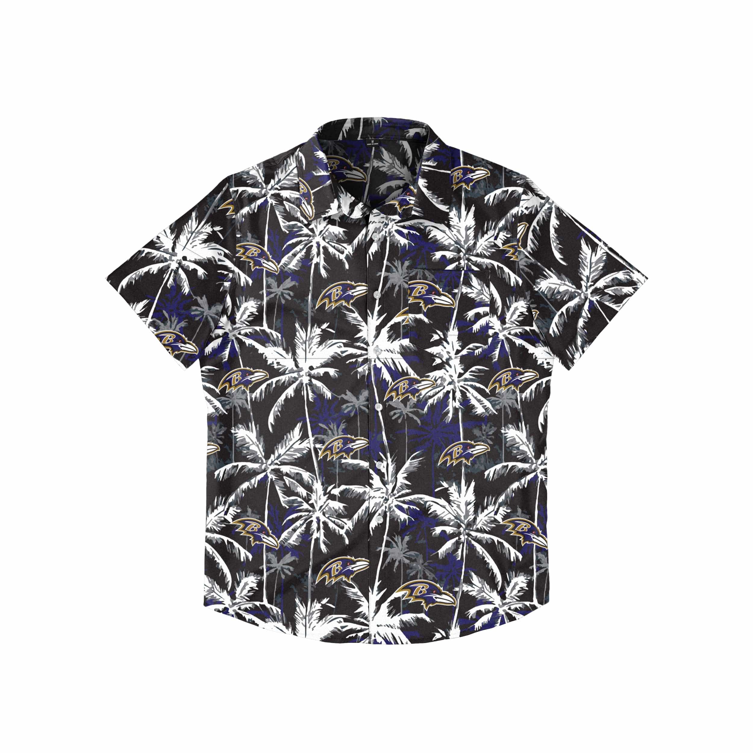 Baltimore Ravens NFL Mens Black Floral Button Up Shirt