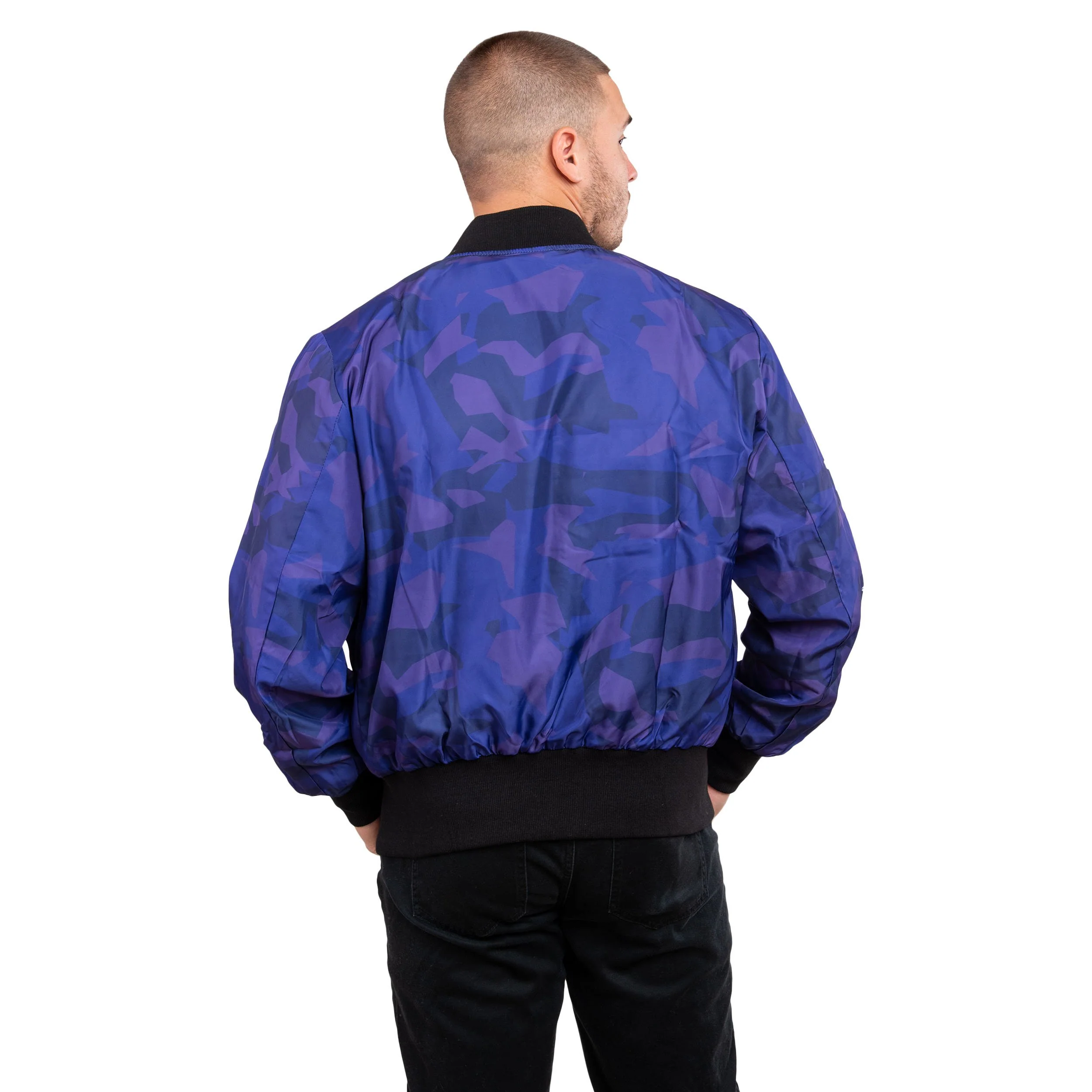 Baltimore Ravens NFL Mens Camo Bomber Jacket - Image 5