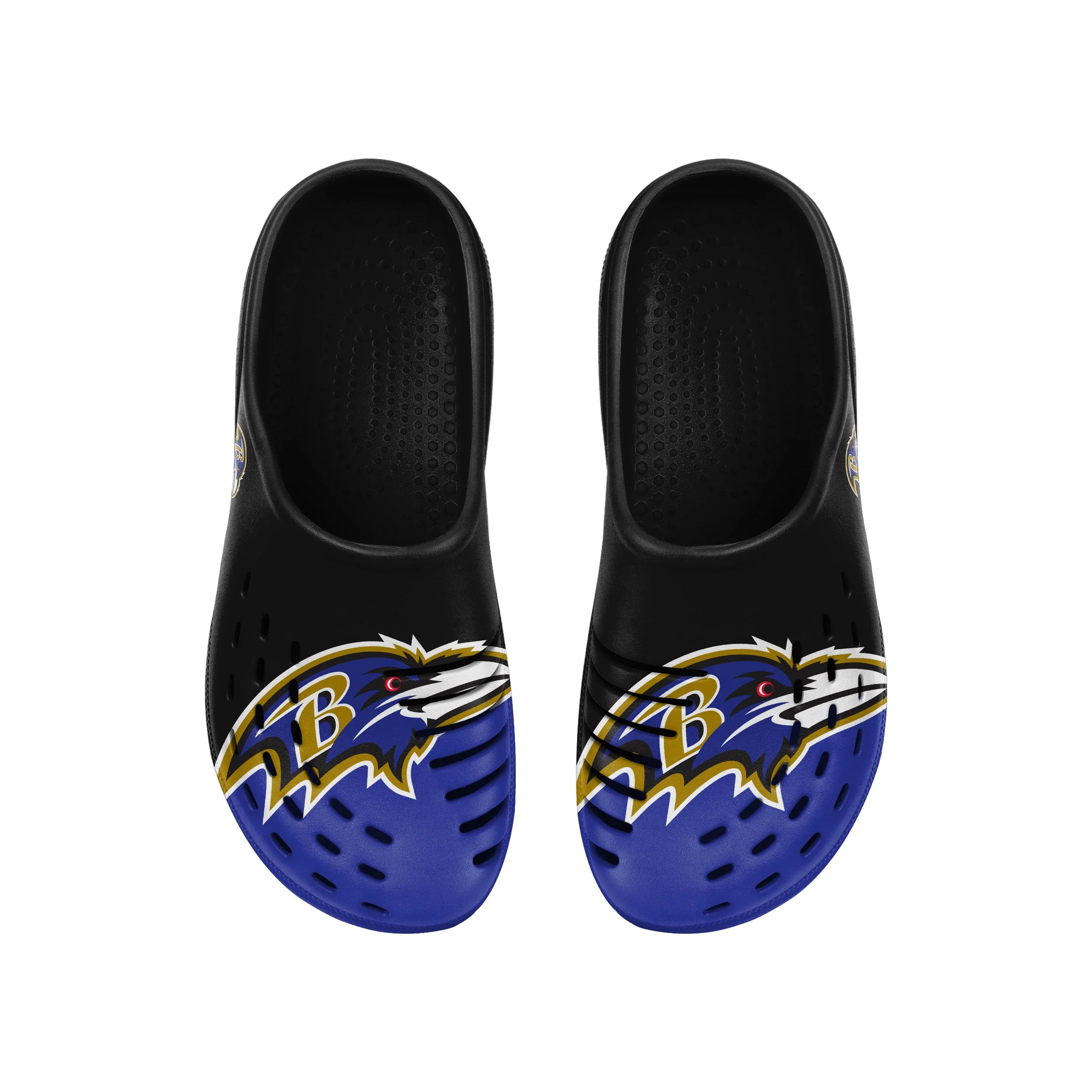 Baltimore Ravens NFL Mens Colorblock Big Logo Clog - Image 4