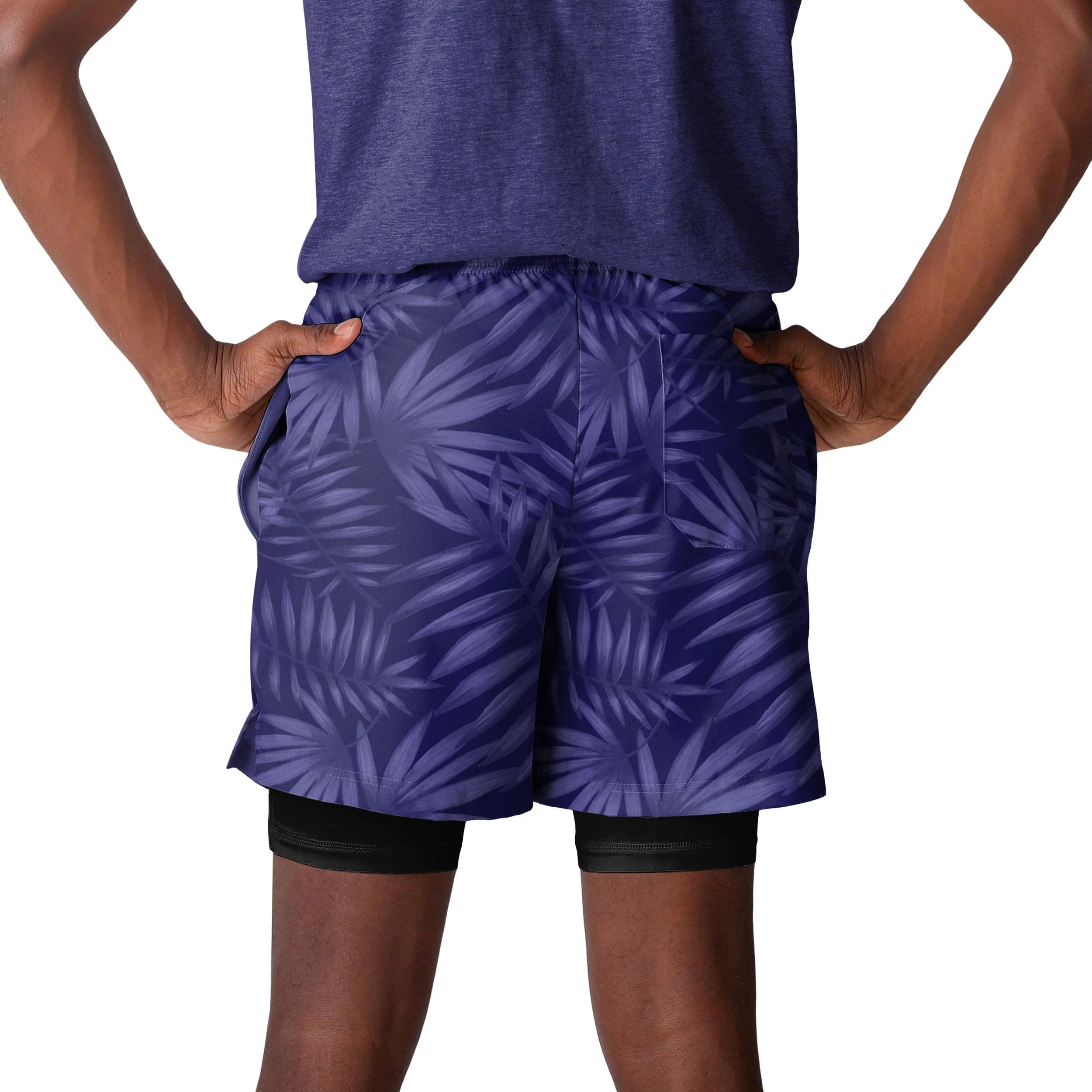 Baltimore Ravens NFL Mens Floral Black Liner Shorts - Image 3