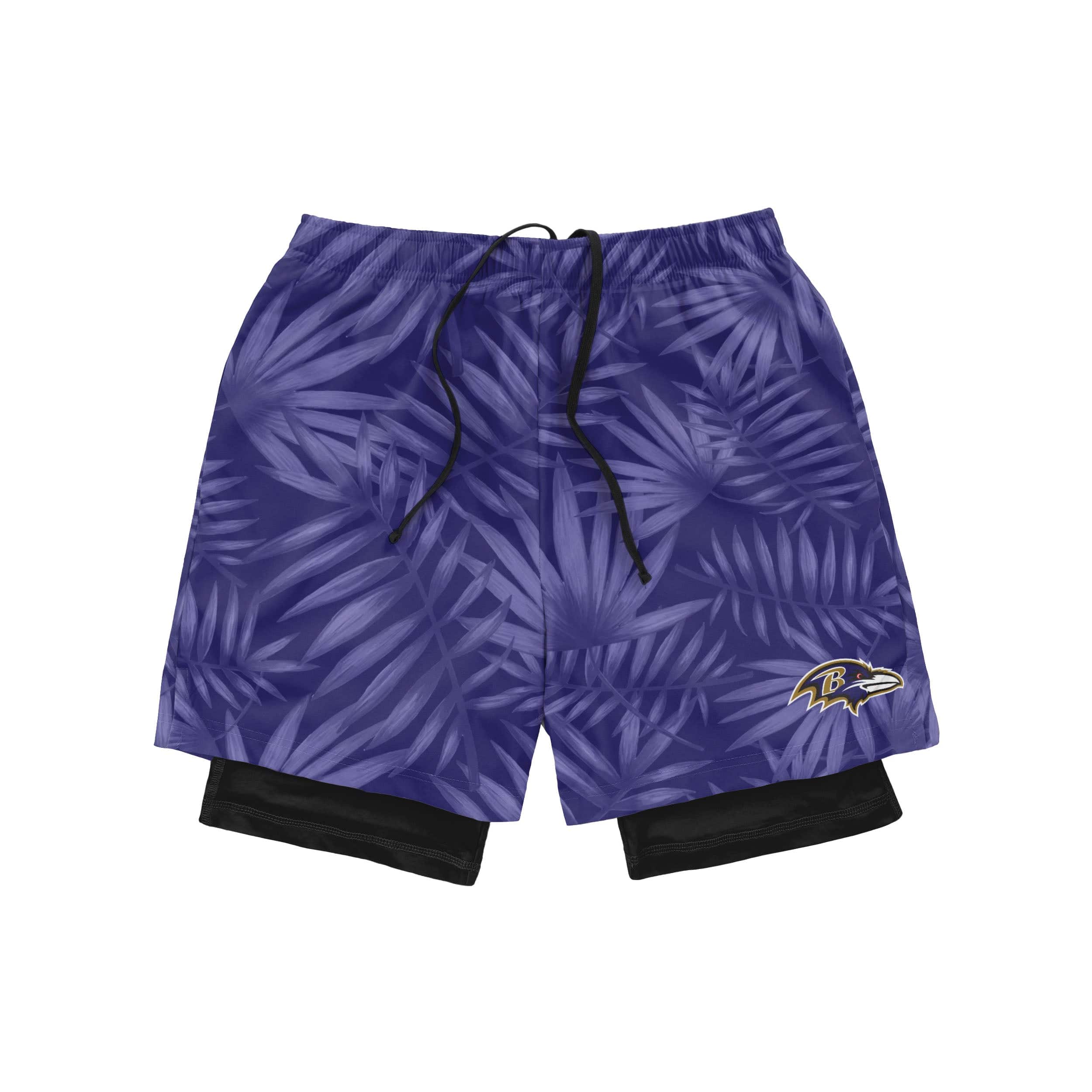 Baltimore Ravens NFL Mens Floral Black Liner Shorts - Image 4
