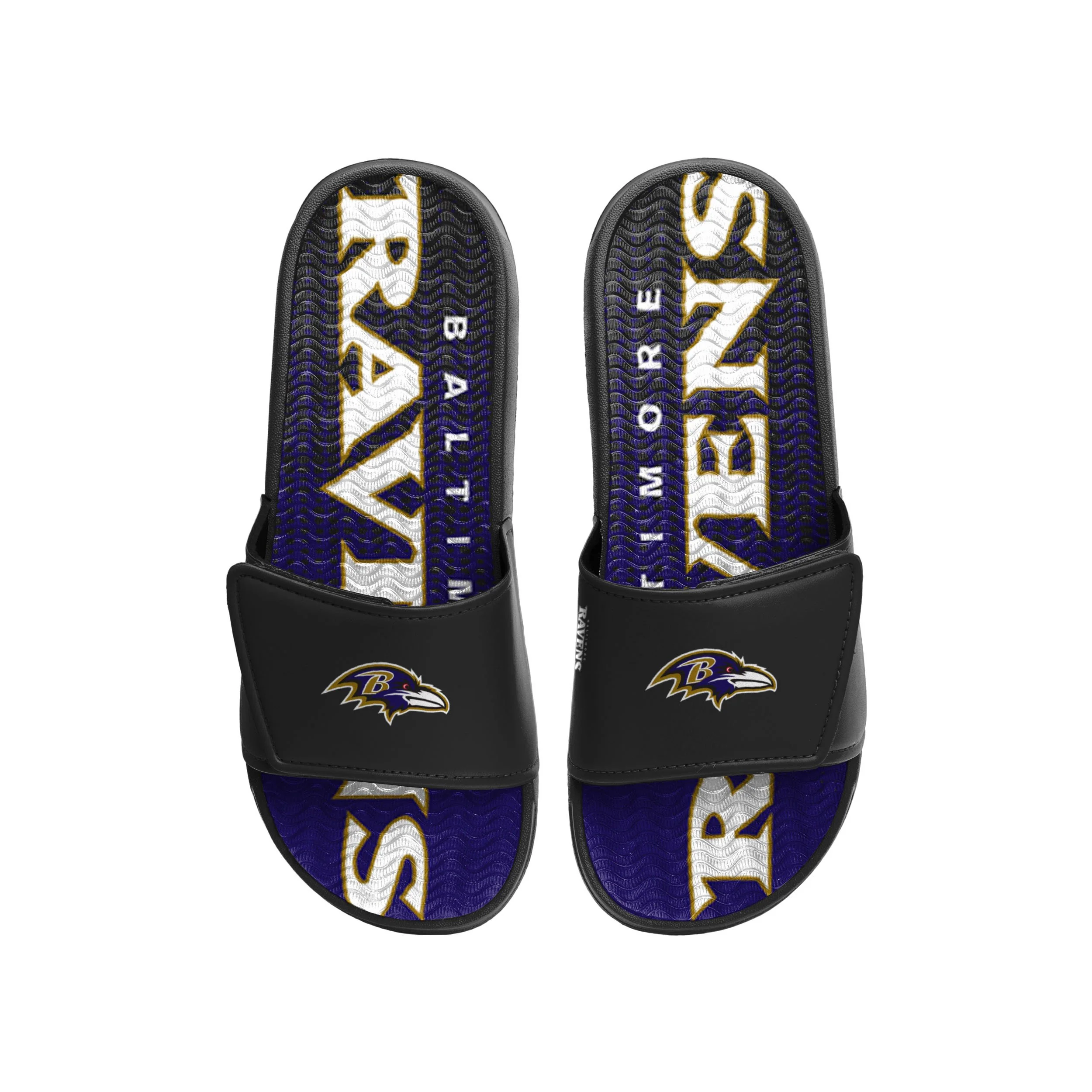 Baltimore Ravens NFL Mens Gradient Wordmark Gel Slide - Image 2