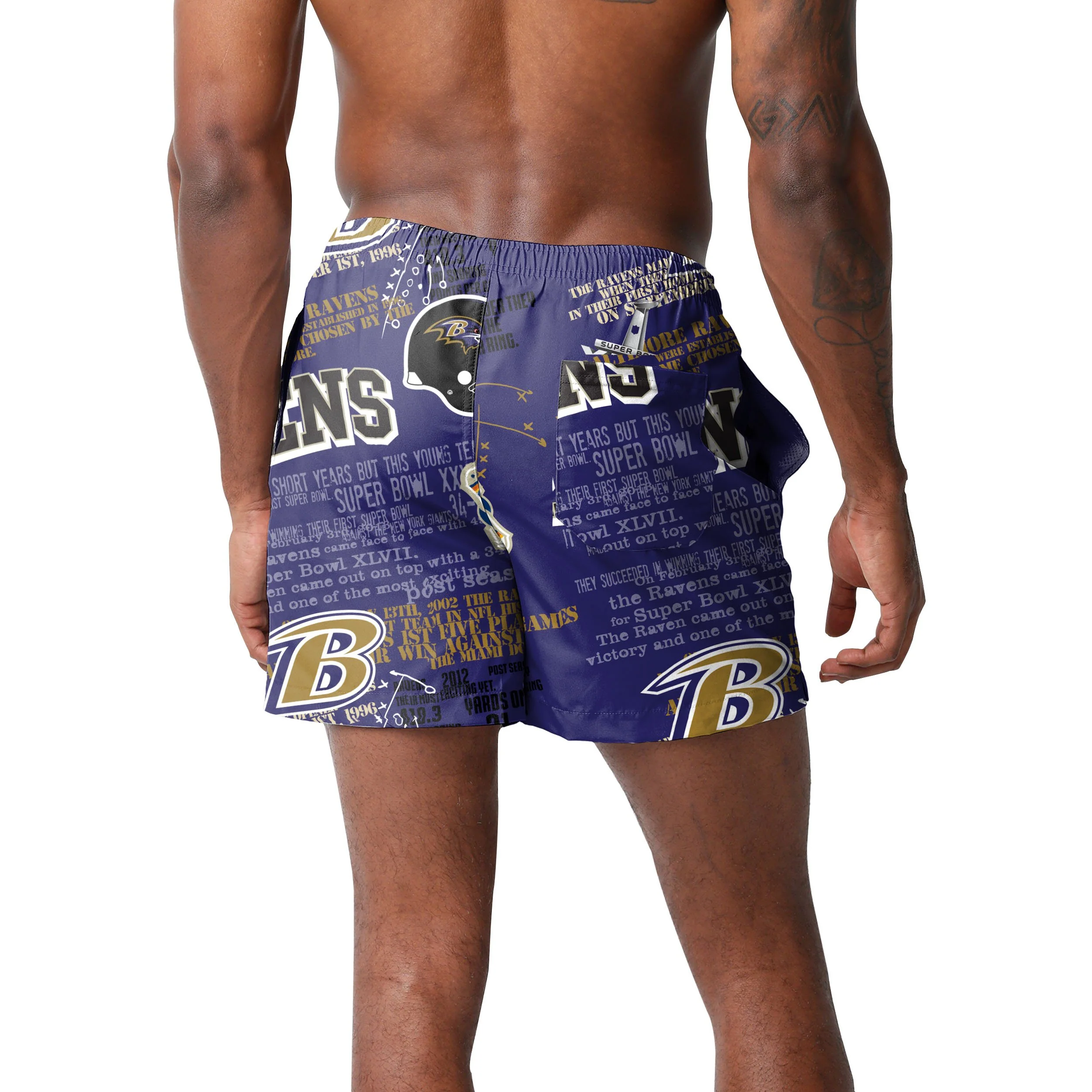 Baltimore Ravens NFL Mens Logo Rush Swimming Trunks - Image 3