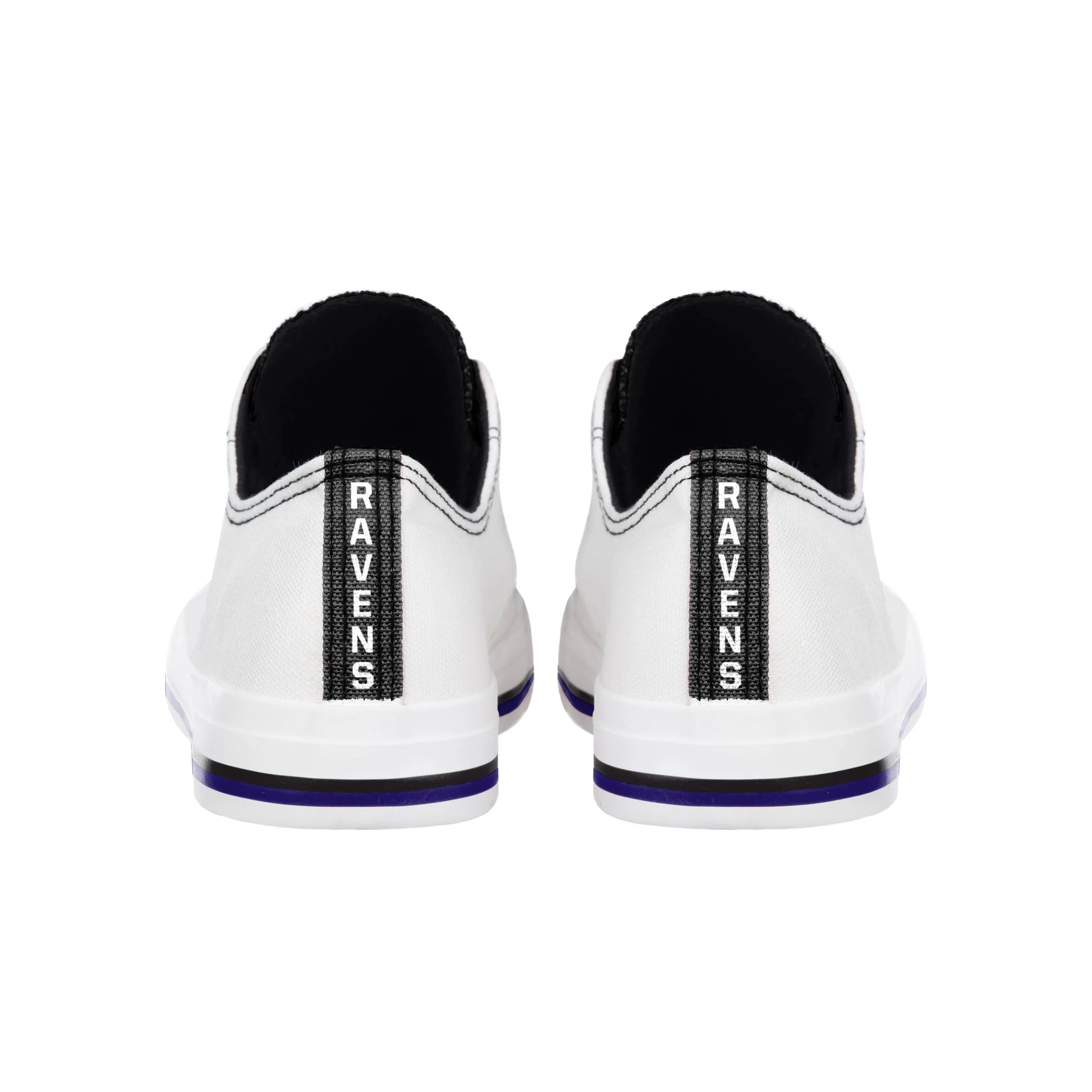 Baltimore Ravens NFL Mens Low Top White Canvas Shoes - Image 2