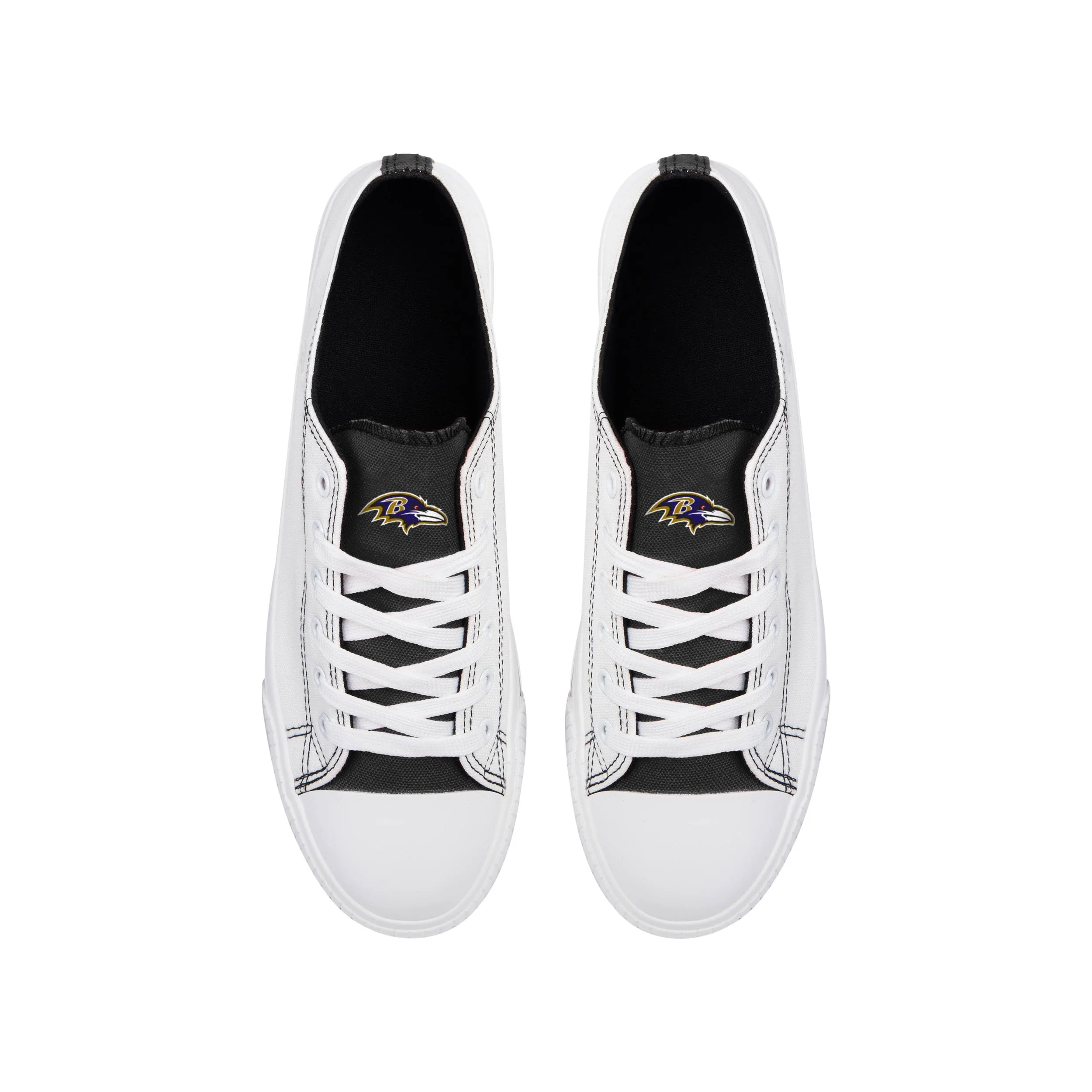 Baltimore Ravens NFL Mens Low Top White Canvas Shoes - Image 3
