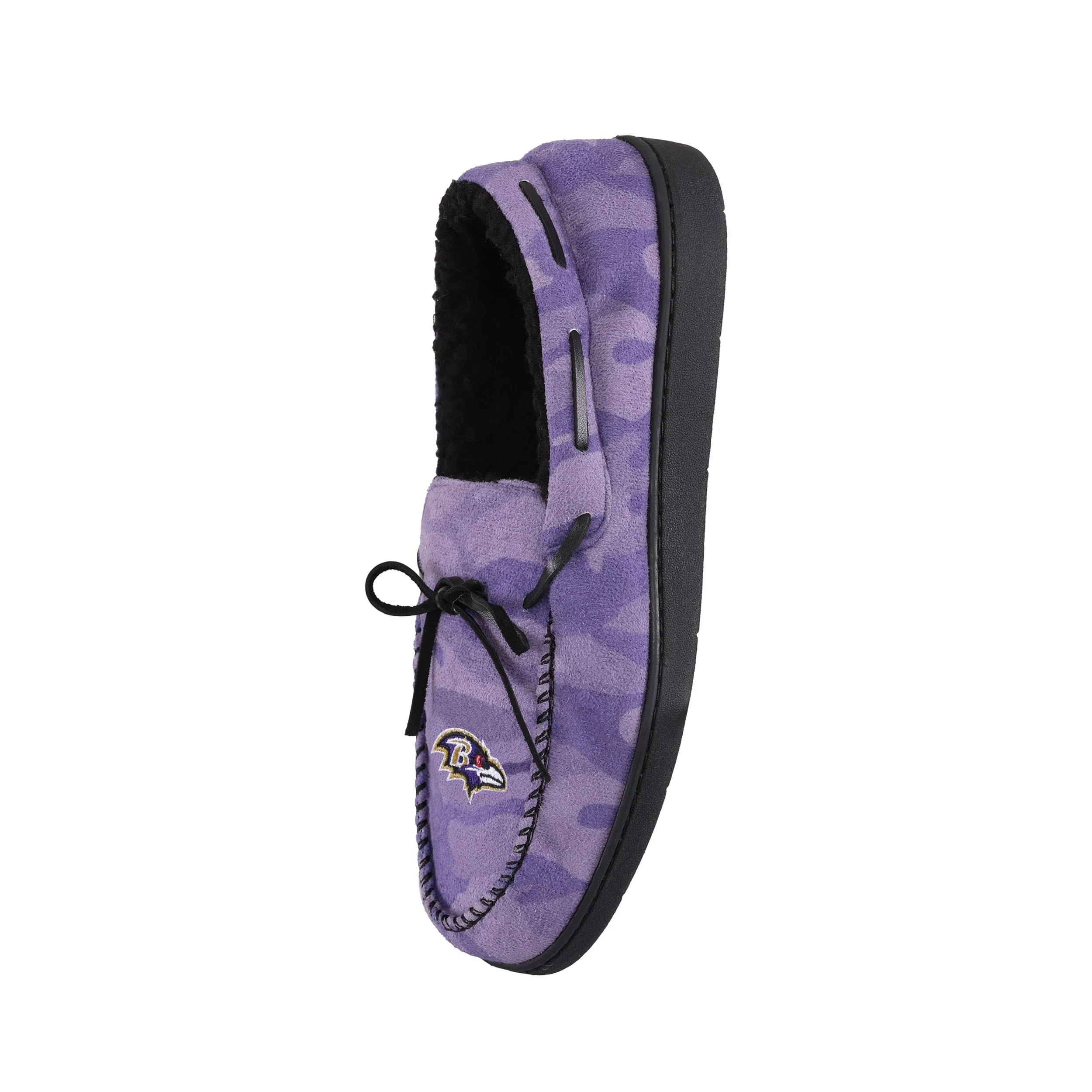 Baltimore Ravens NFL Mens Printed Camo Moccasin Slippers - Image 3