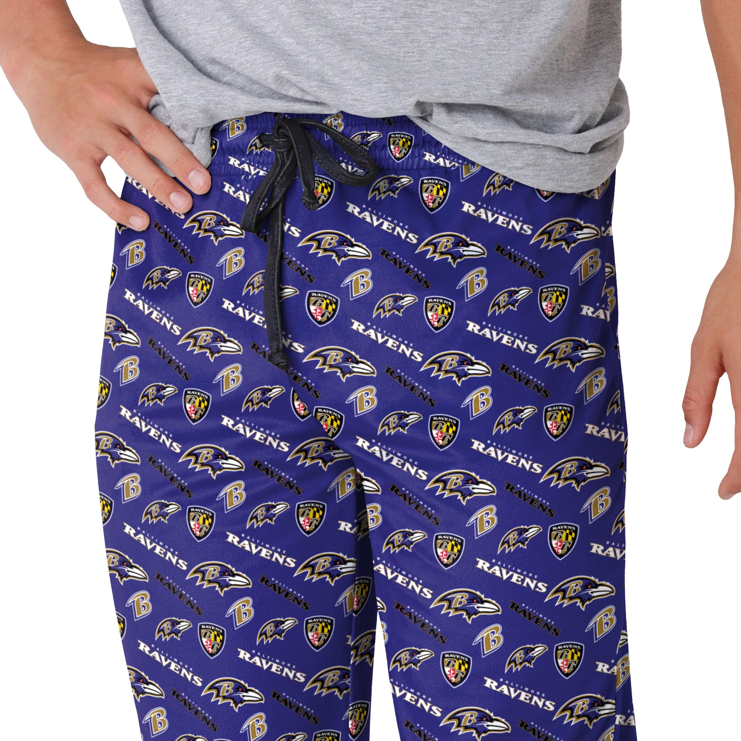 Baltimore Ravens NFL Mens Repeat Print Lounge Pants - Image 3