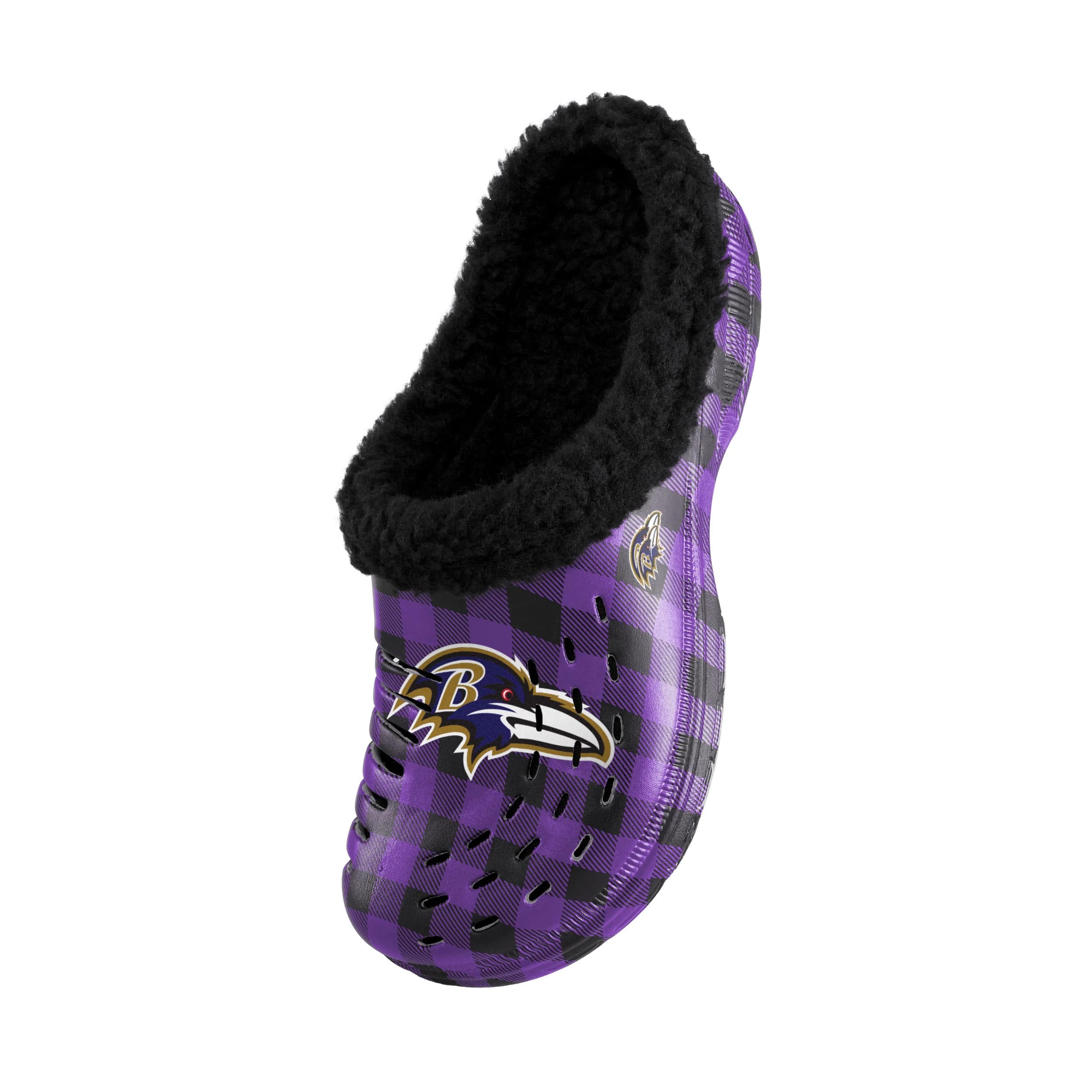 Baltimore Ravens NFL Mens Sherpa Lined Buffalo Check Clog - Image 3