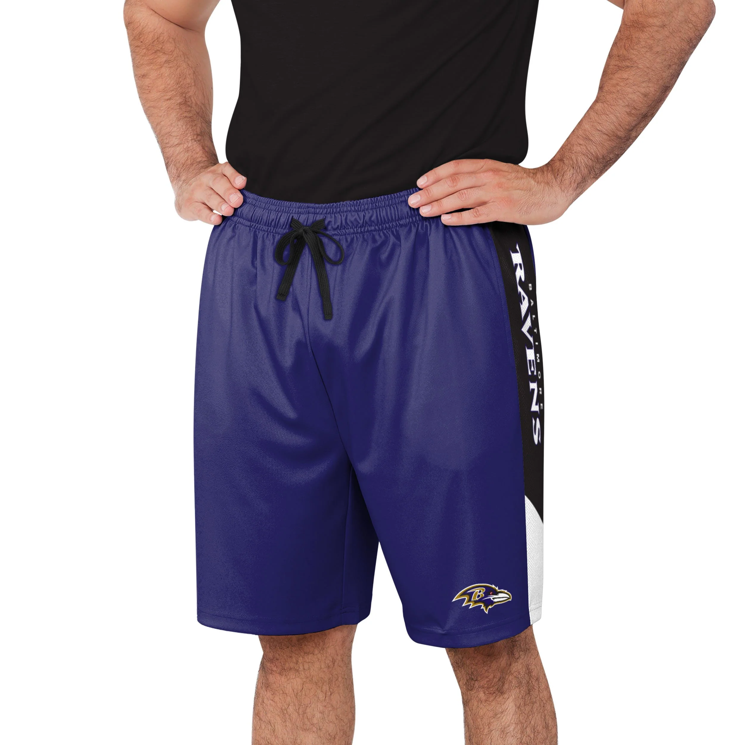 Baltimore Ravens NFL Mens Side Stripe Training Shorts - Image 2