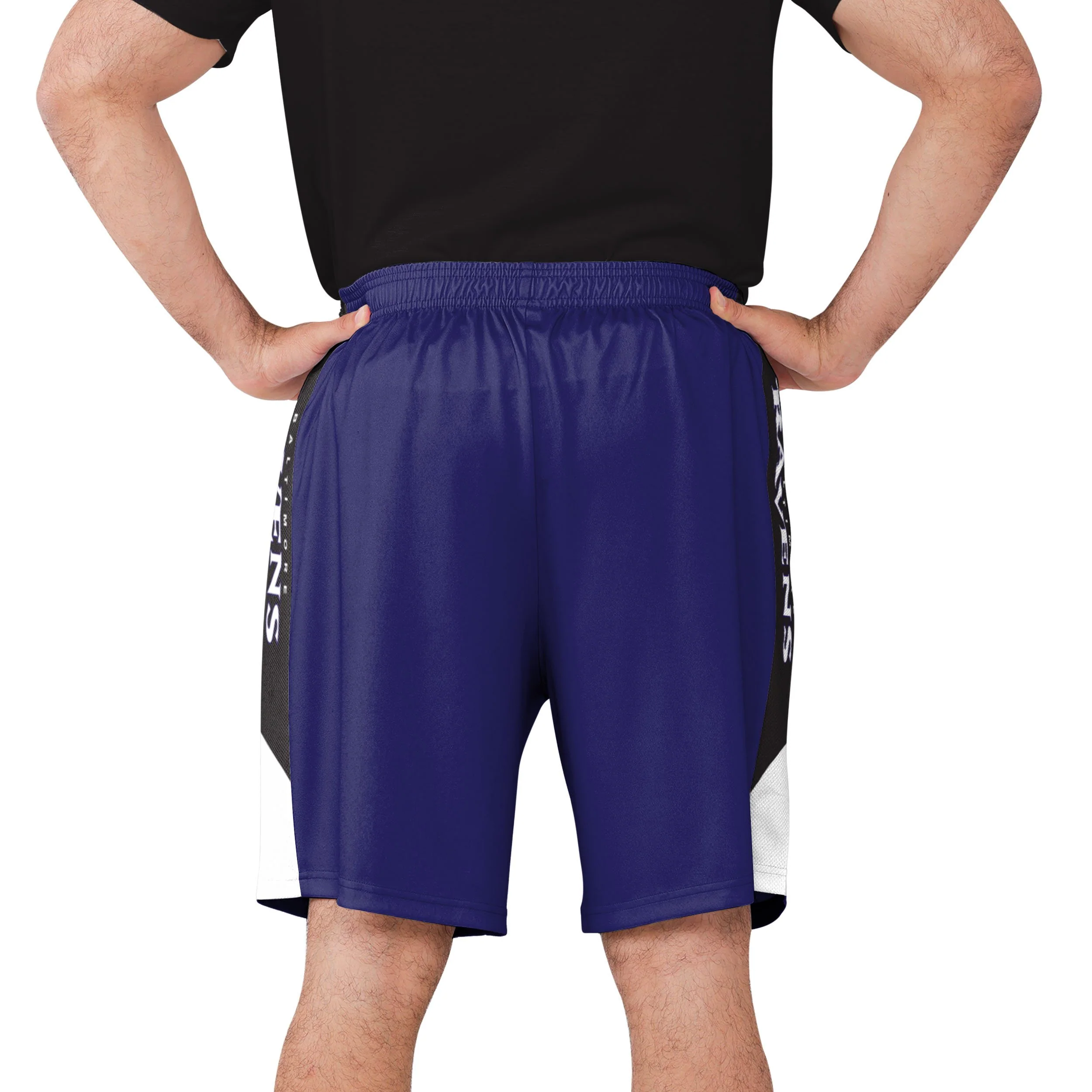 Baltimore Ravens NFL Mens Side Stripe Training Shorts - Image 3