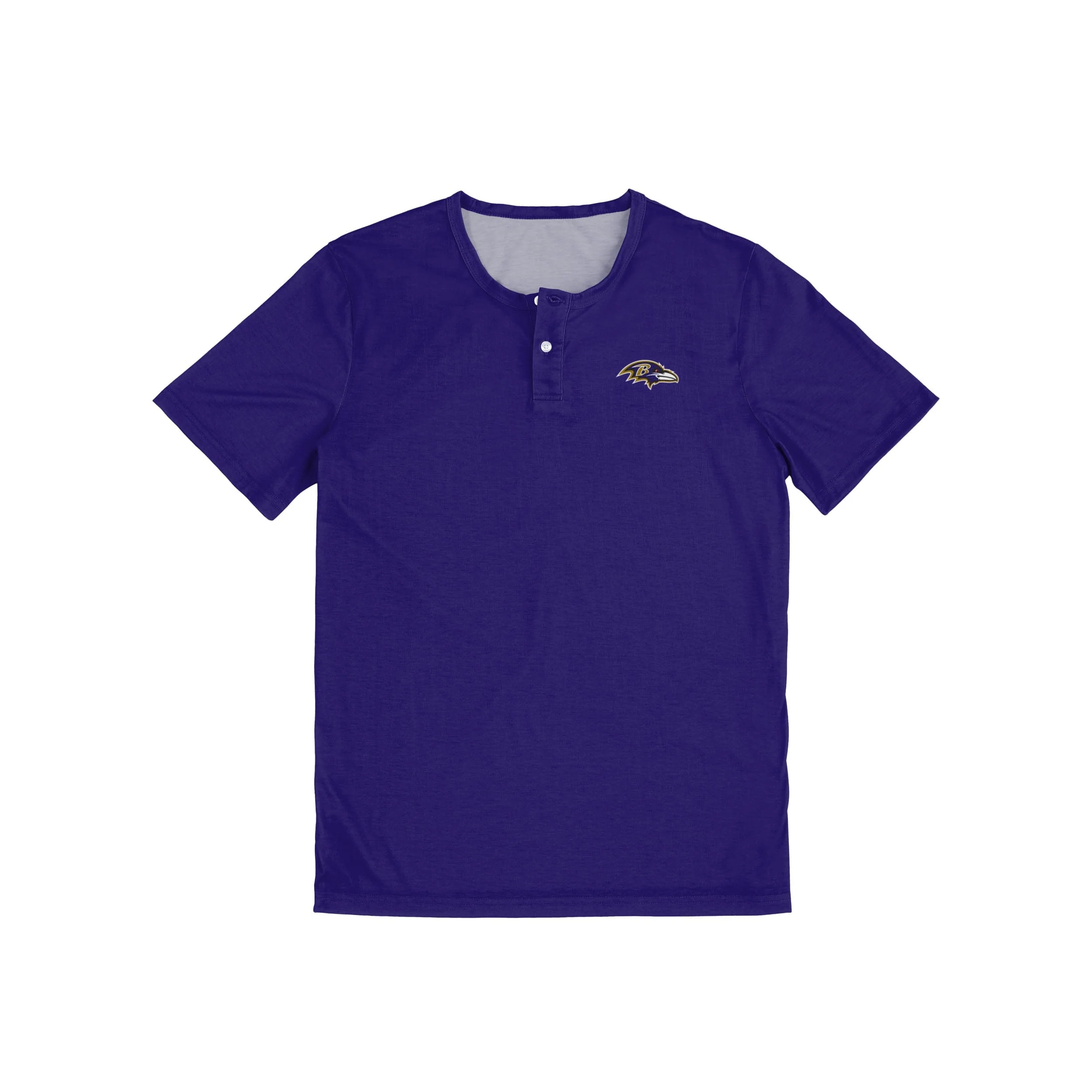 Baltimore Ravens NFL Mens Solid Team Logo Short Sleeve Henley - Image 4