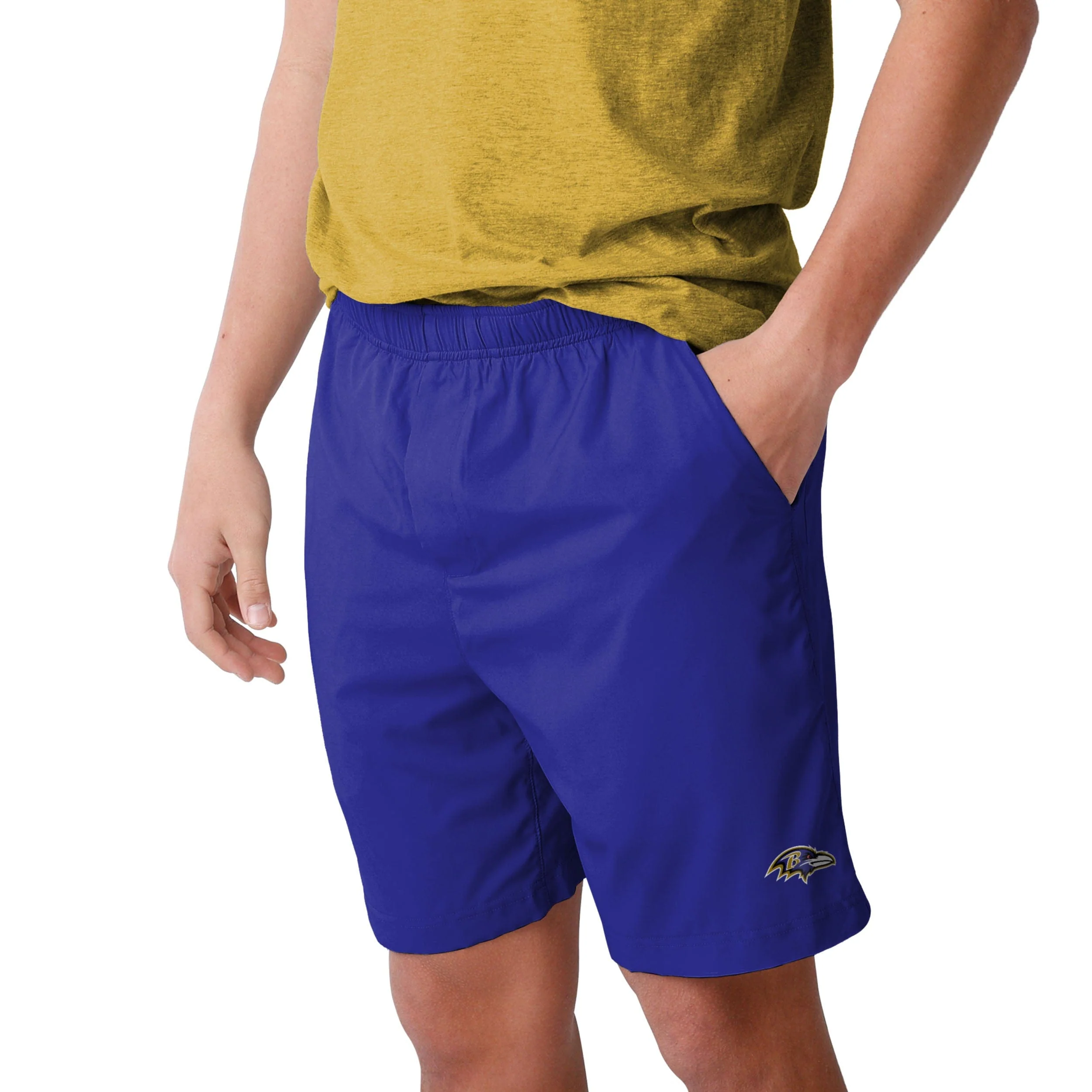 Baltimore Ravens NFL Mens Solid Woven Shorts - Image 2