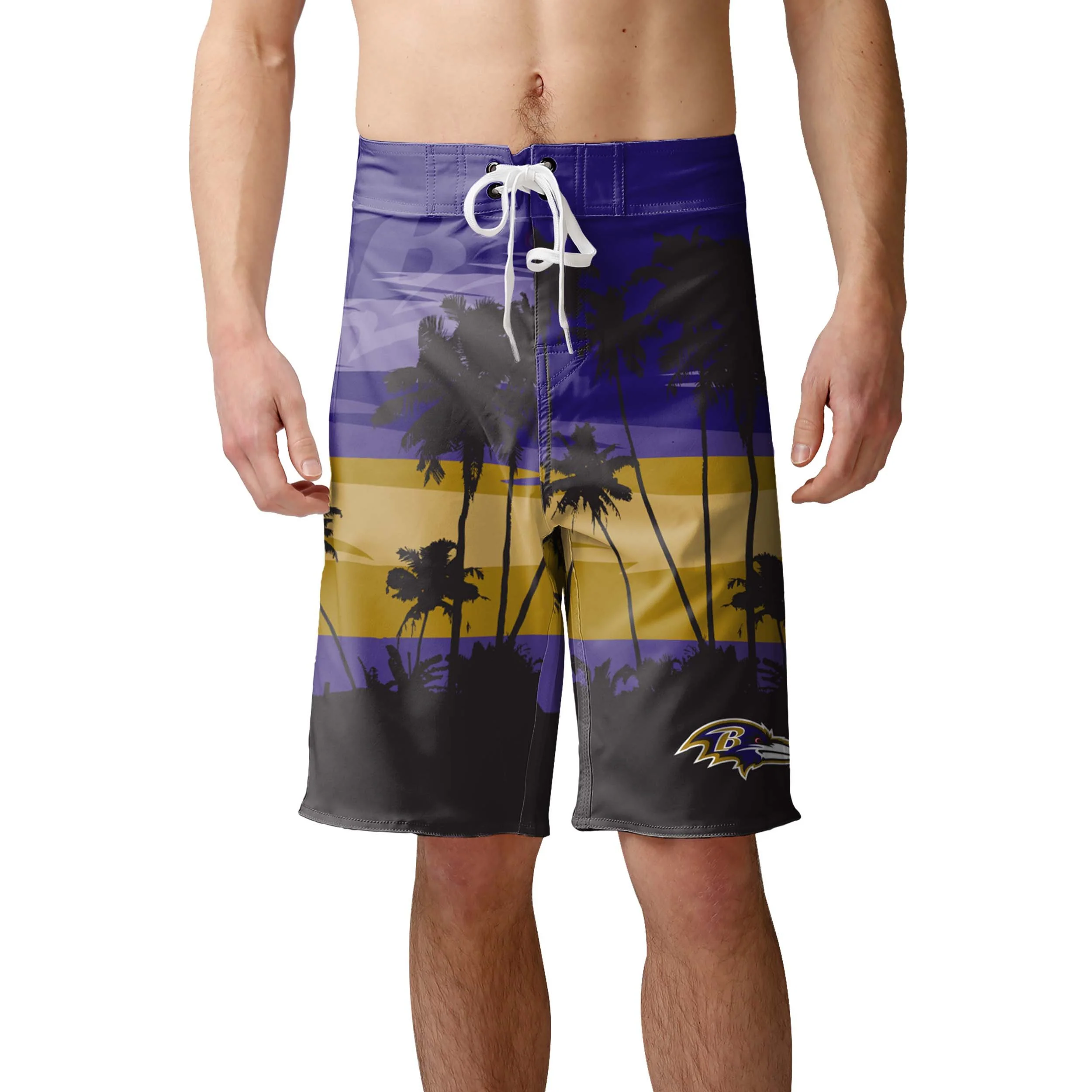 Baltimore Ravens NFL Mens Sunset Boardshorts - Image 2