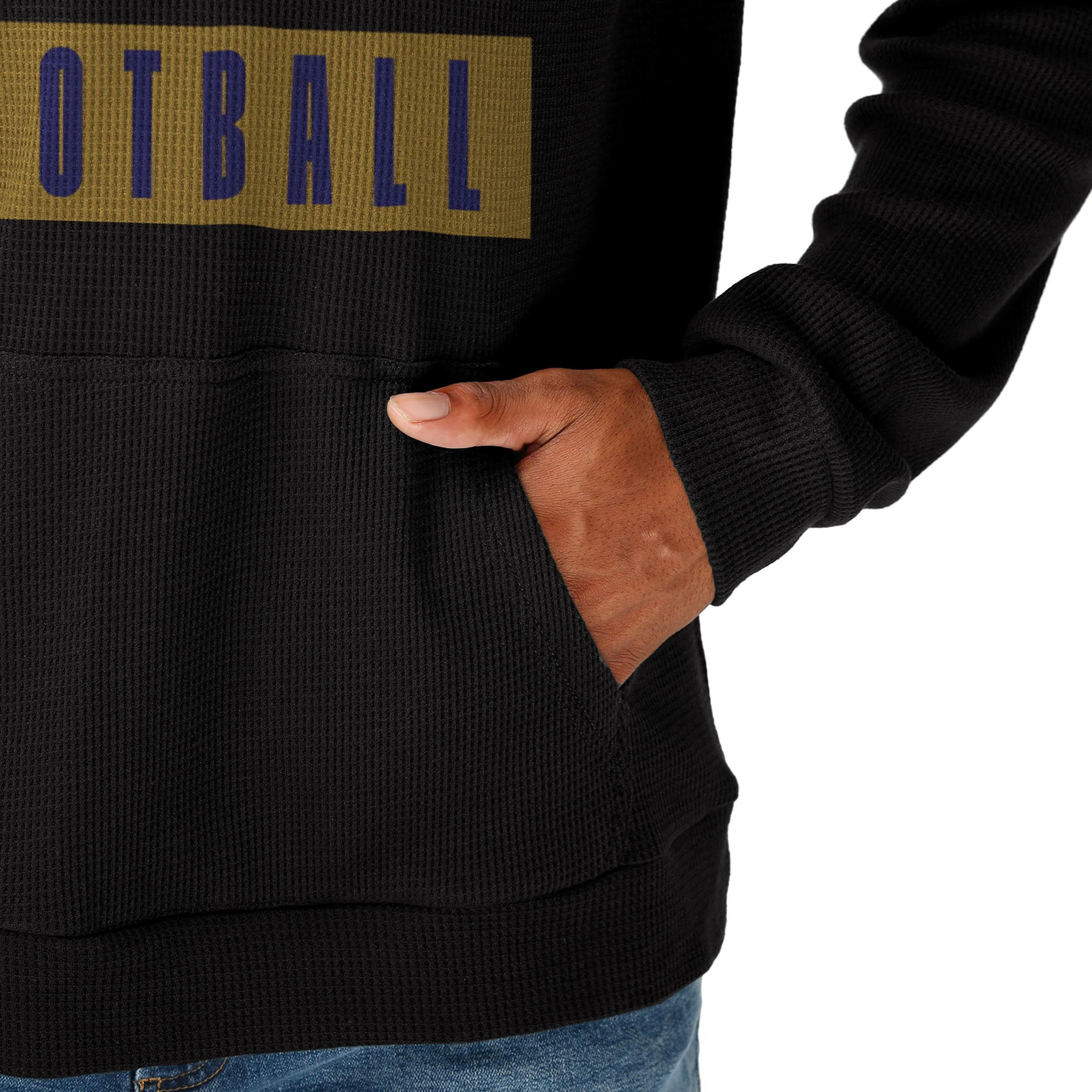 Baltimore Ravens NFL Mens Team Color Waffle Hoodie - Image 3