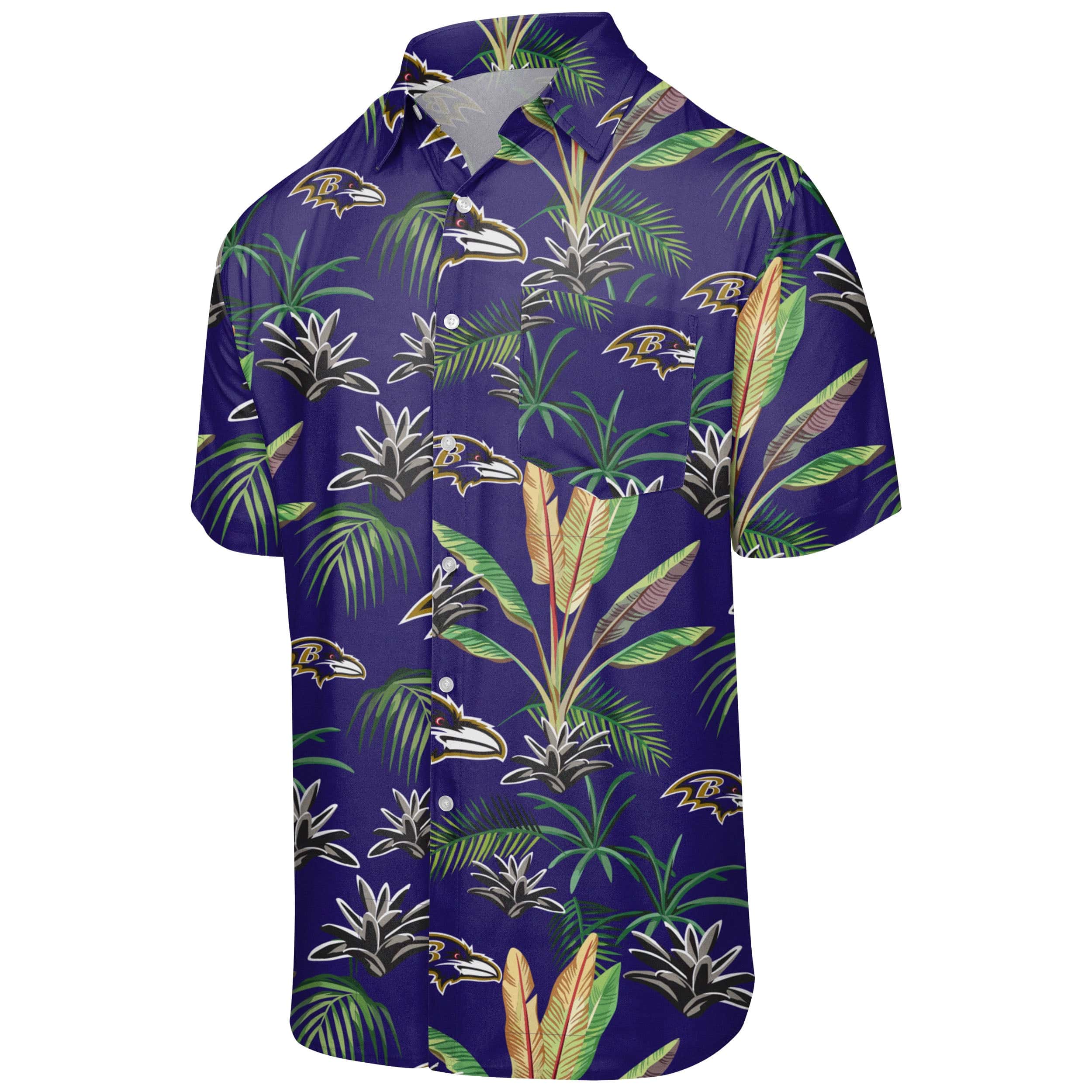 Baltimore Ravens NFL Mens Victory Vacay Button Up Shirt - Image 5