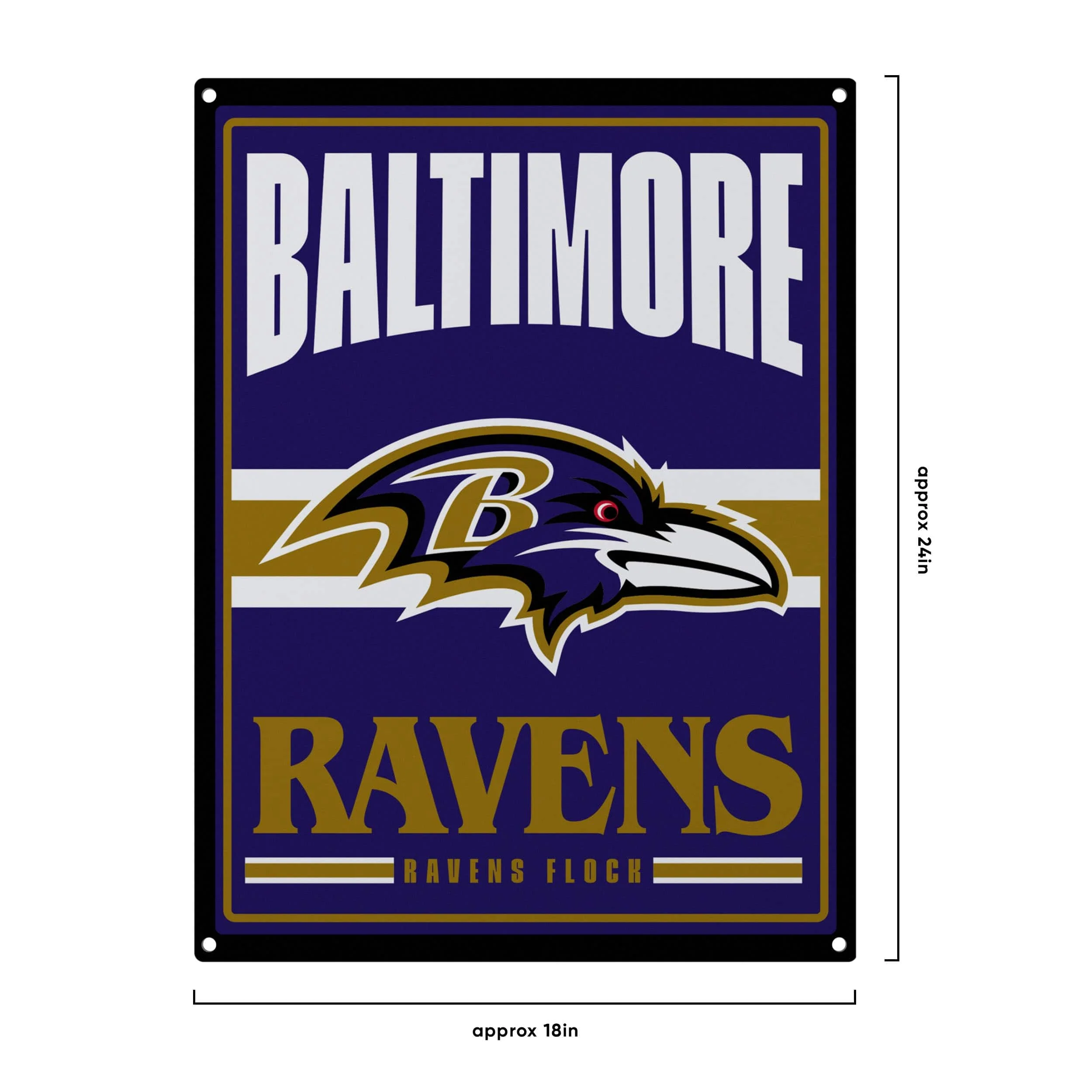 Baltimore Ravens NFL Metal Tacker Wall Sign - Image 4