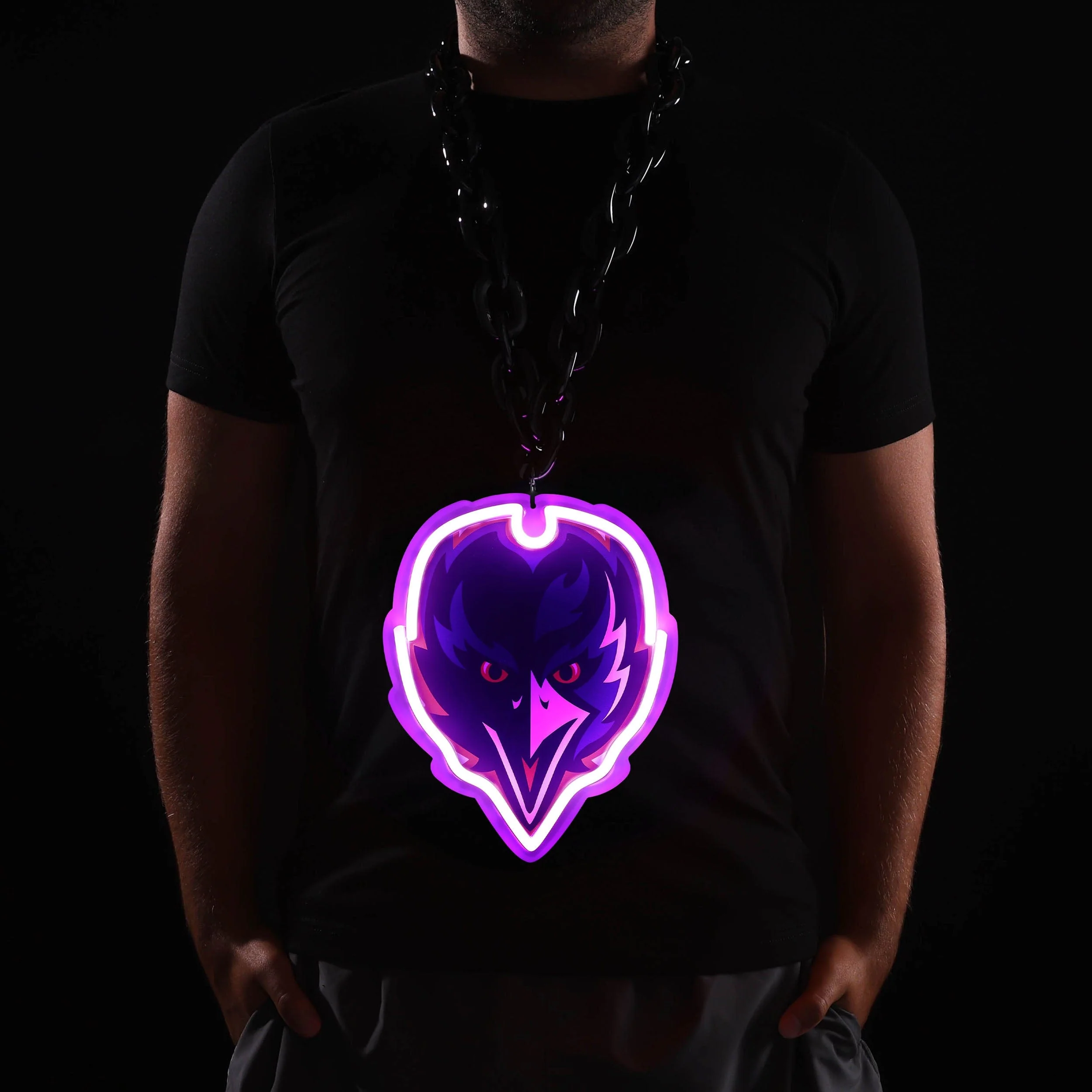Baltimore Ravens NFL Neon Light Up Big Logo Chain - Image 3