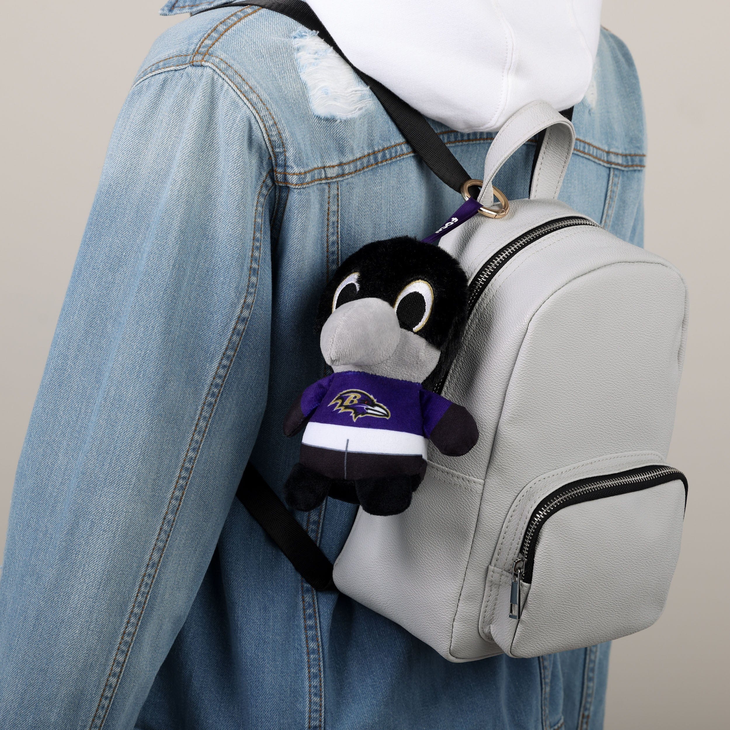 Baltimore Ravens NFL Plush Teamie Beanie Mascot Bag Charm Keychain - Image 2