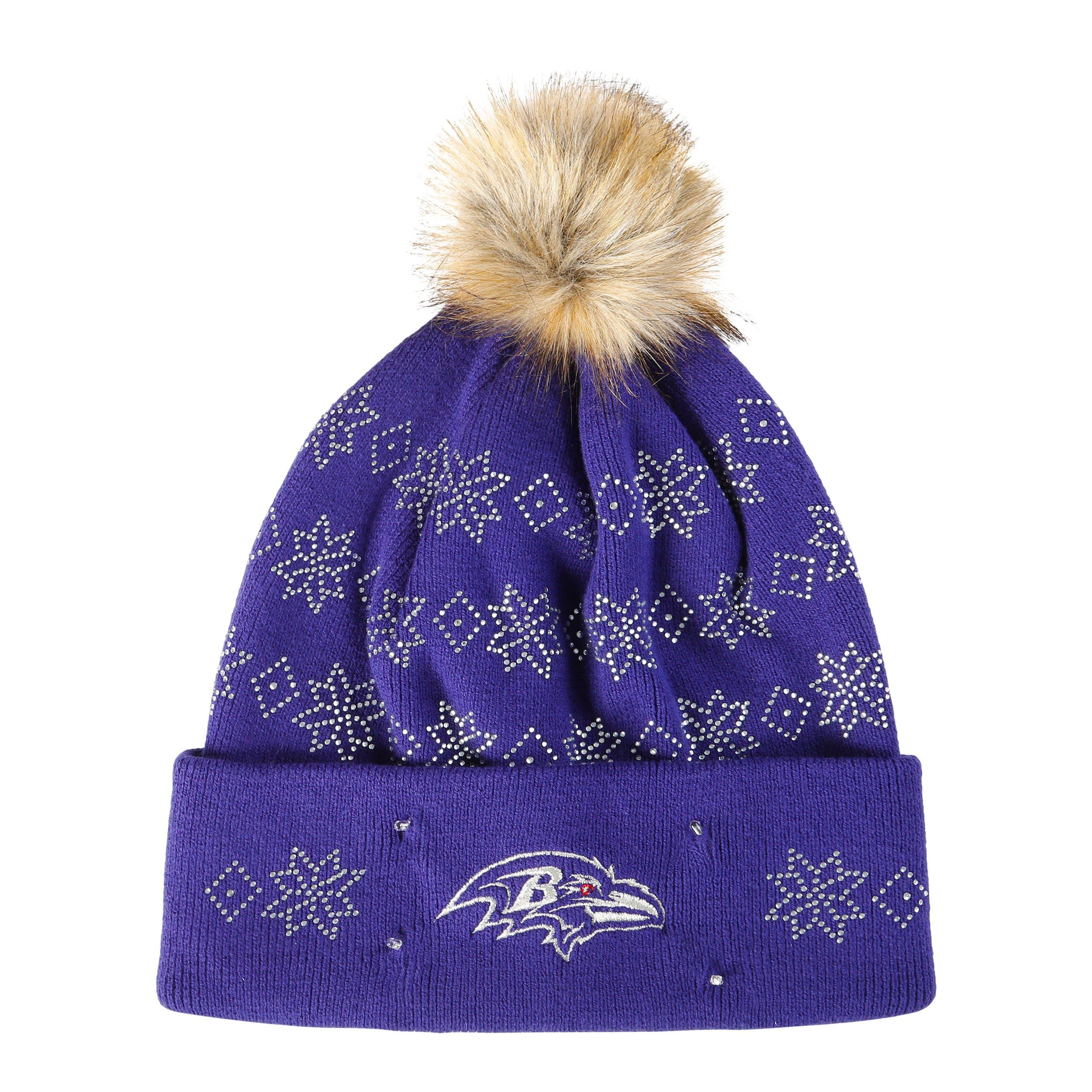 Baltimore Ravens NFL Rhinestone Light Up Beanie - Image 3