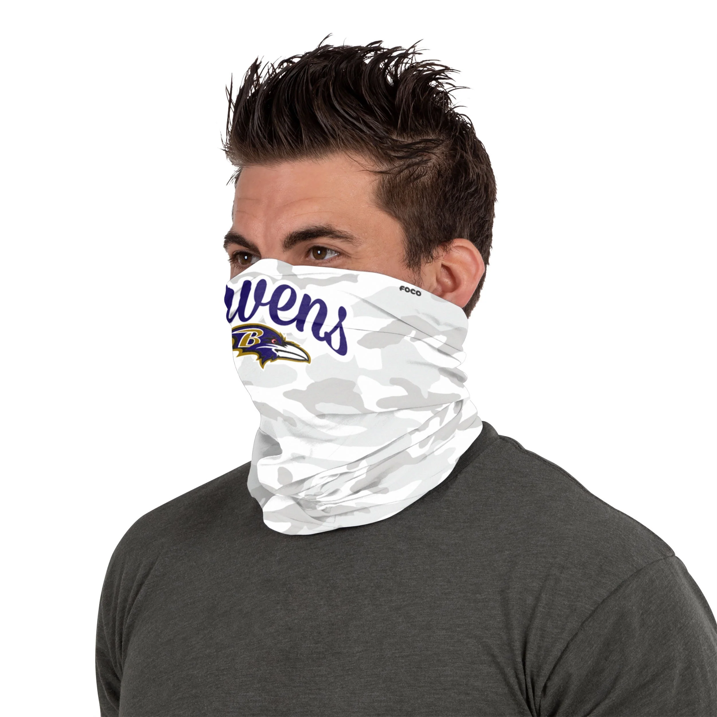 Baltimore Ravens NFL Script Camo Gaiter Scarf - Image 4