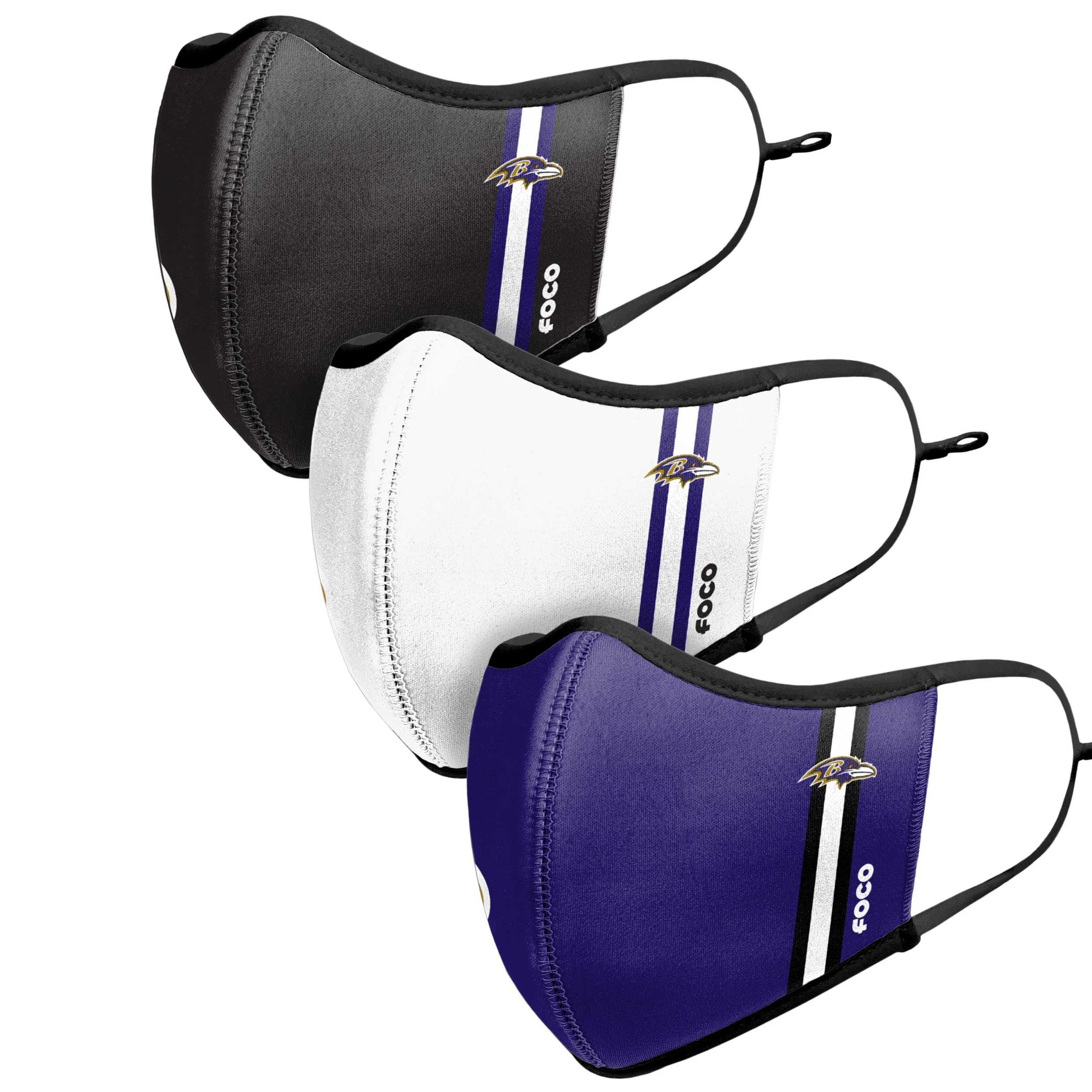 Baltimore Ravens NFL Sport 3 Pack Face Cover - Image 4
