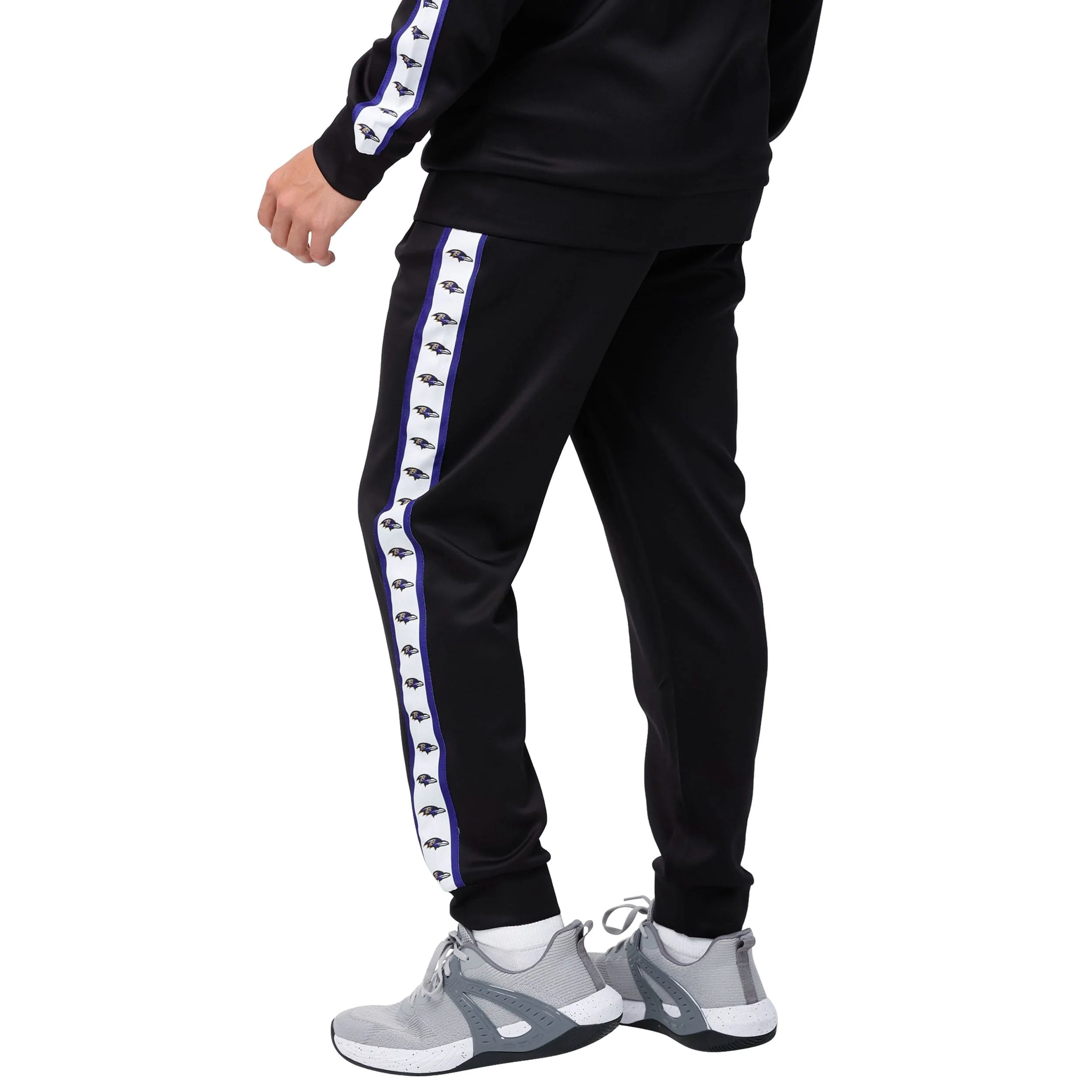 Baltimore Ravens NFL Mens Stripe Logo Track Pants - Image 2