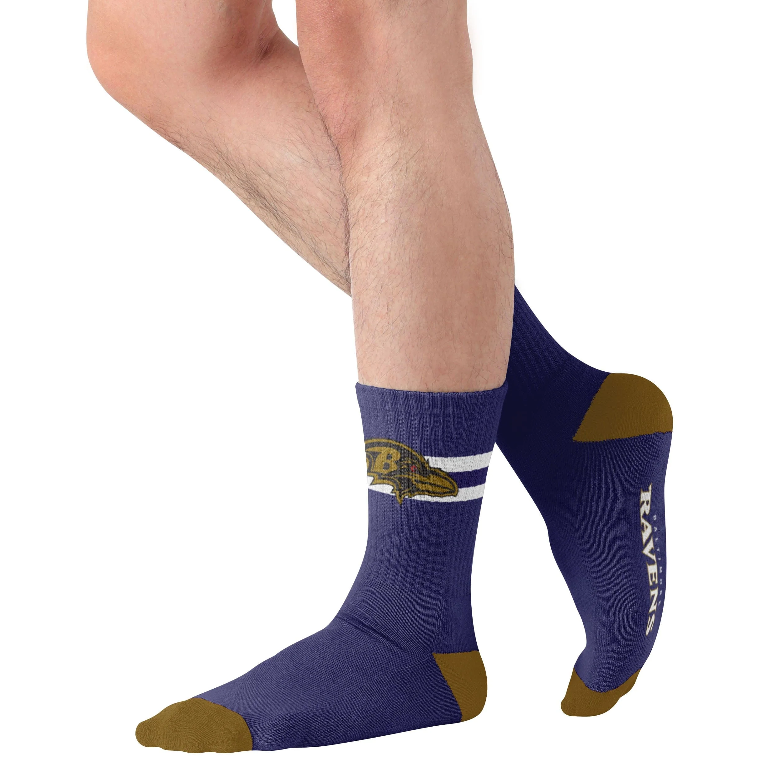 Baltimore Ravens NFL Team Stripe Crew Socks - Image 3