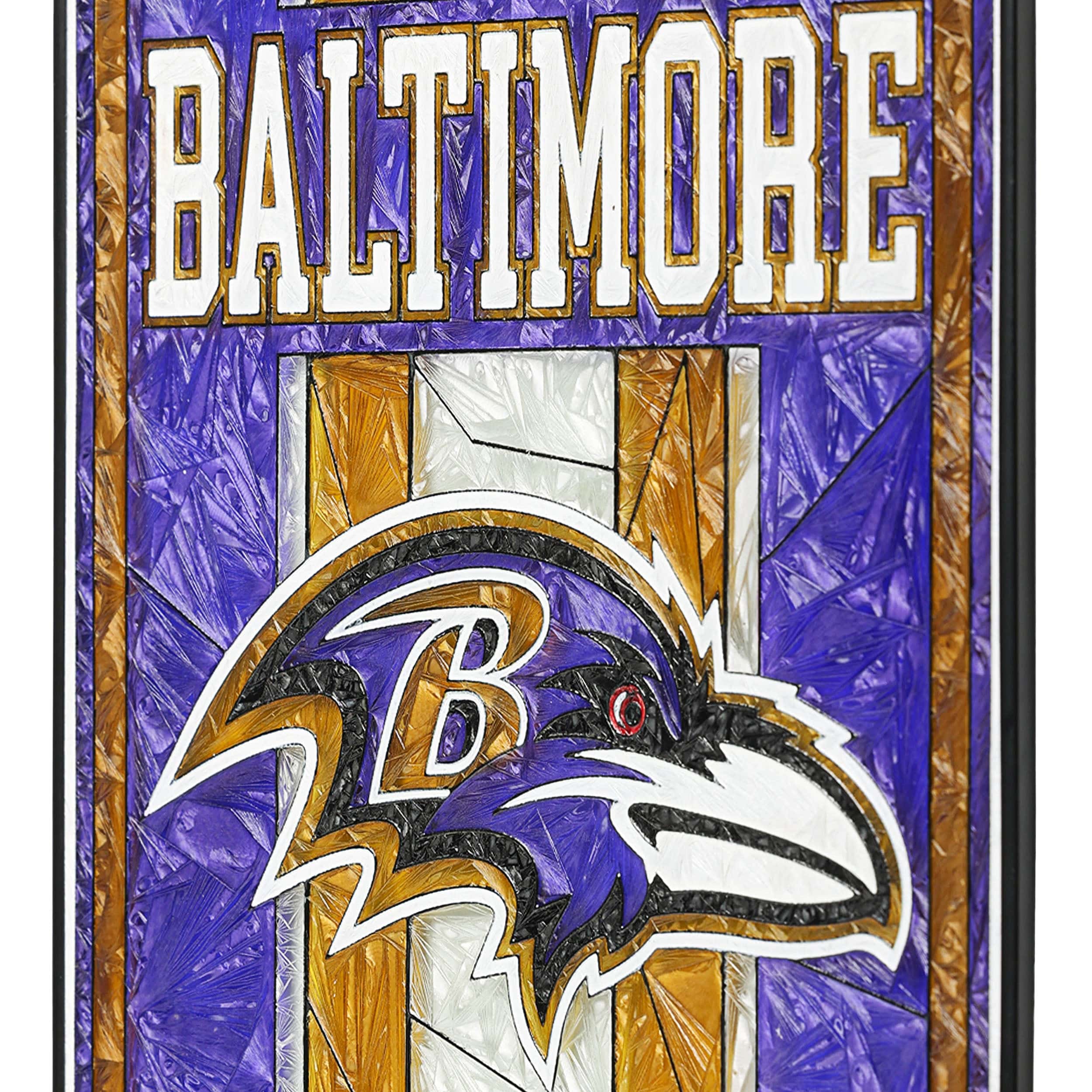 Baltimore Ravens NFL Team Stripe Stain Glass Sign - Image 5