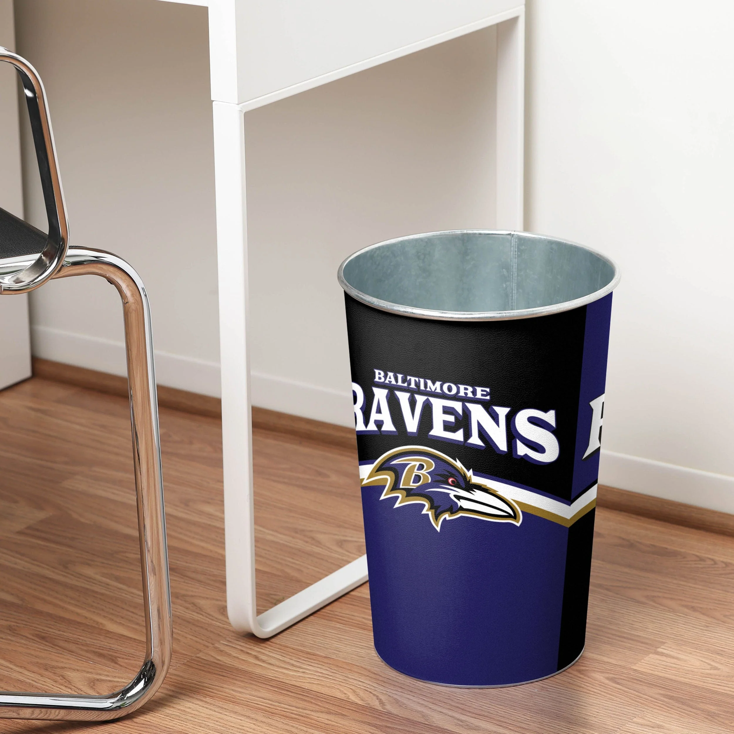 Baltimore Ravens NFL Team Stripe Waste Basket - Image 2