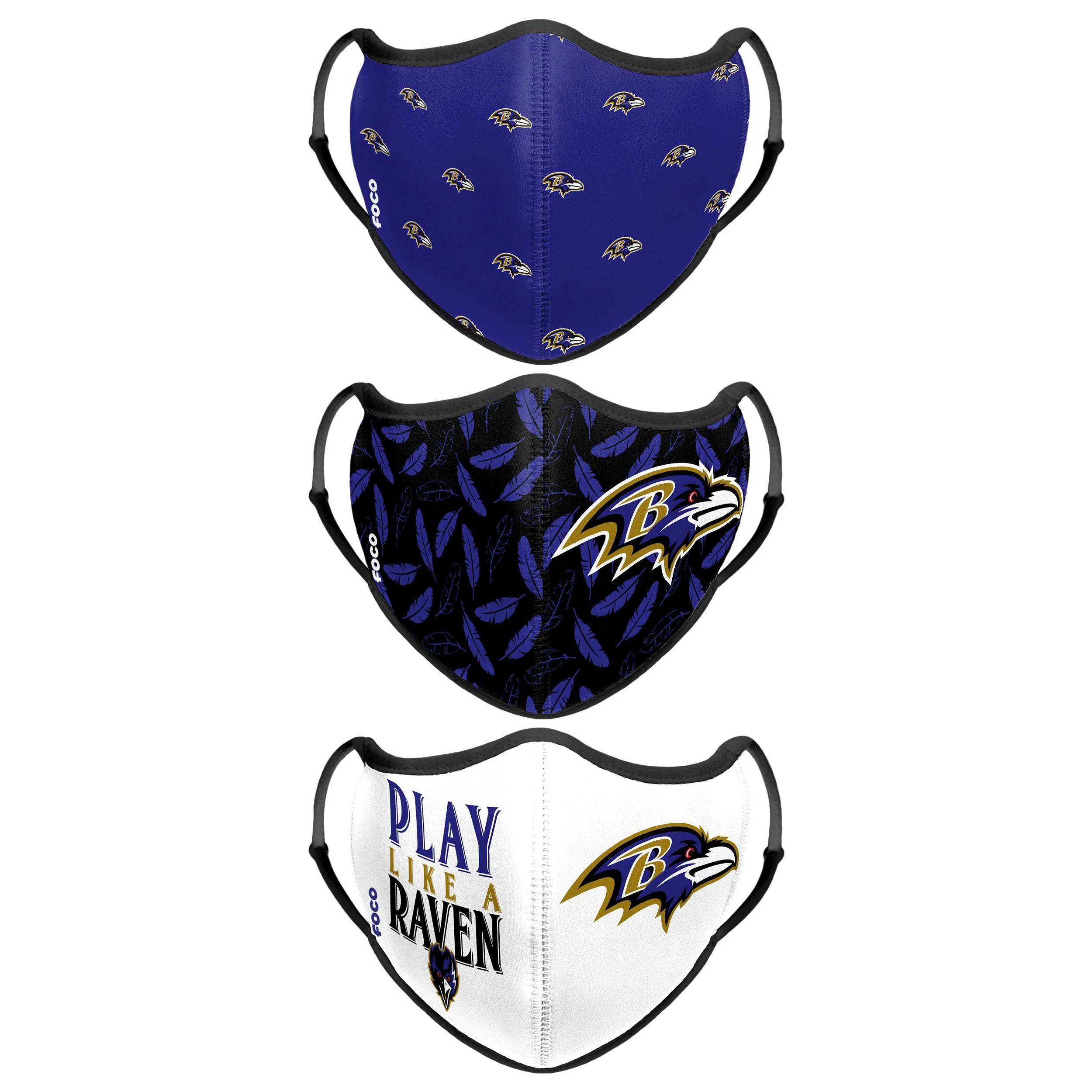 Baltimore Ravens NFL Thematic Sport 3 Pack Face Cover