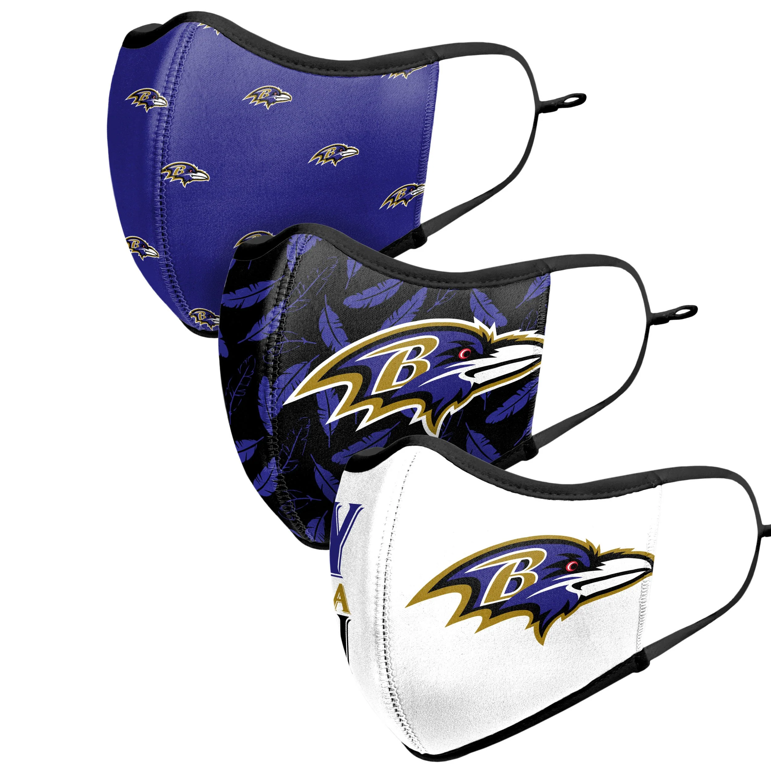 Baltimore Ravens NFL Thematic Sport 3 Pack Face Cover - Image 4