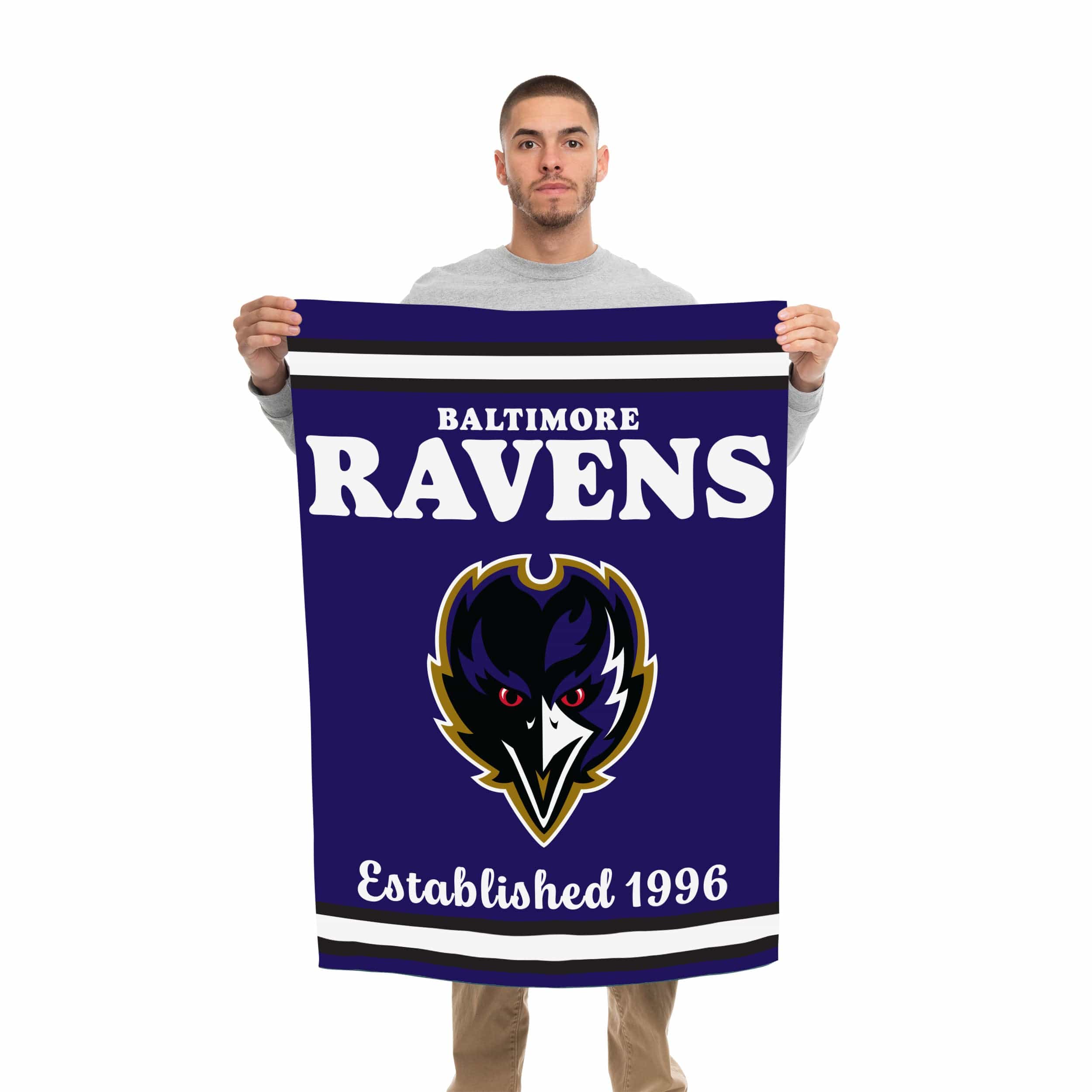 Baltimore Ravens NFL Vertical Retro Flag - Image 2