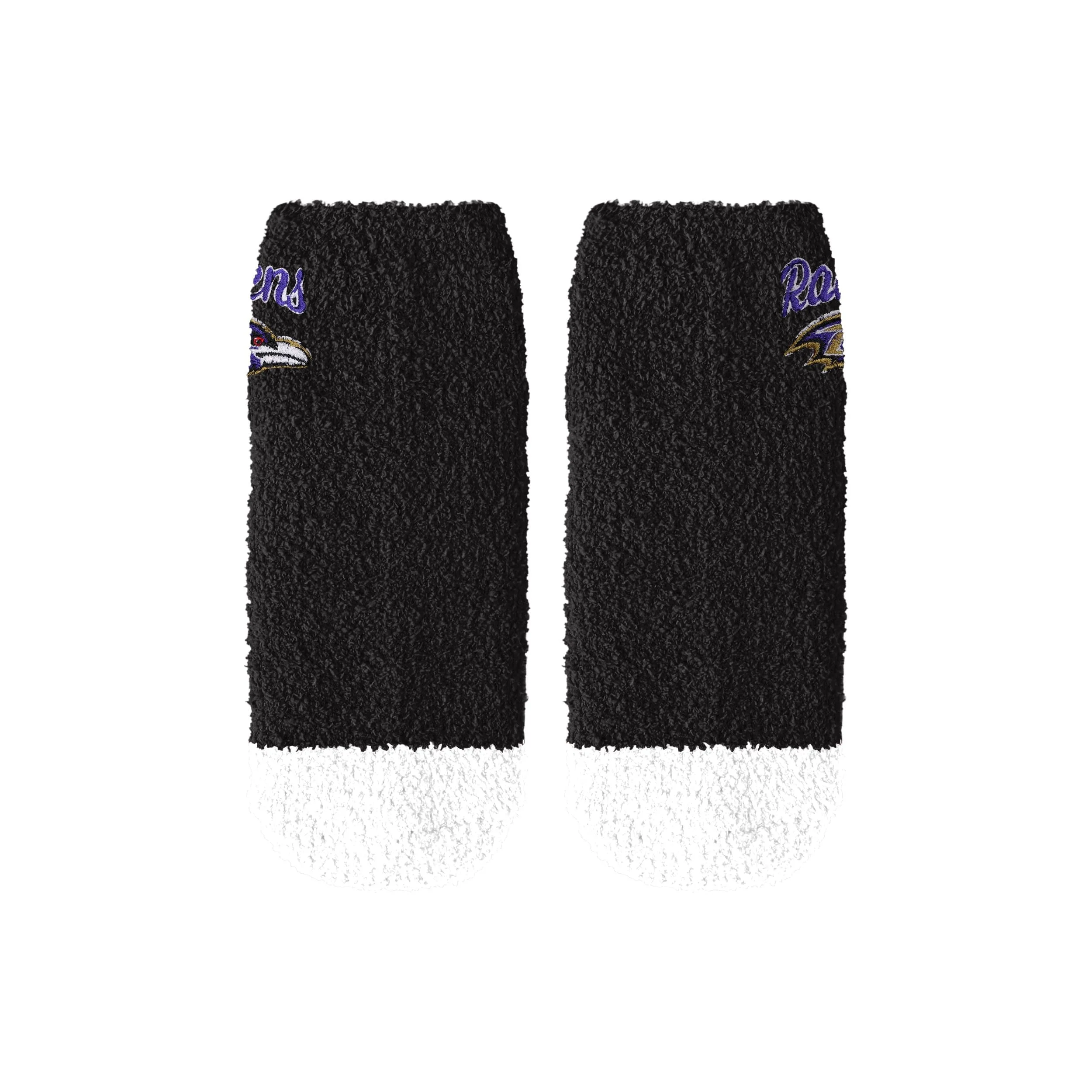 Baltimore Ravens NFL Womens 2 Pack Script Logo Fuzzy Ankle Socks - Image 5