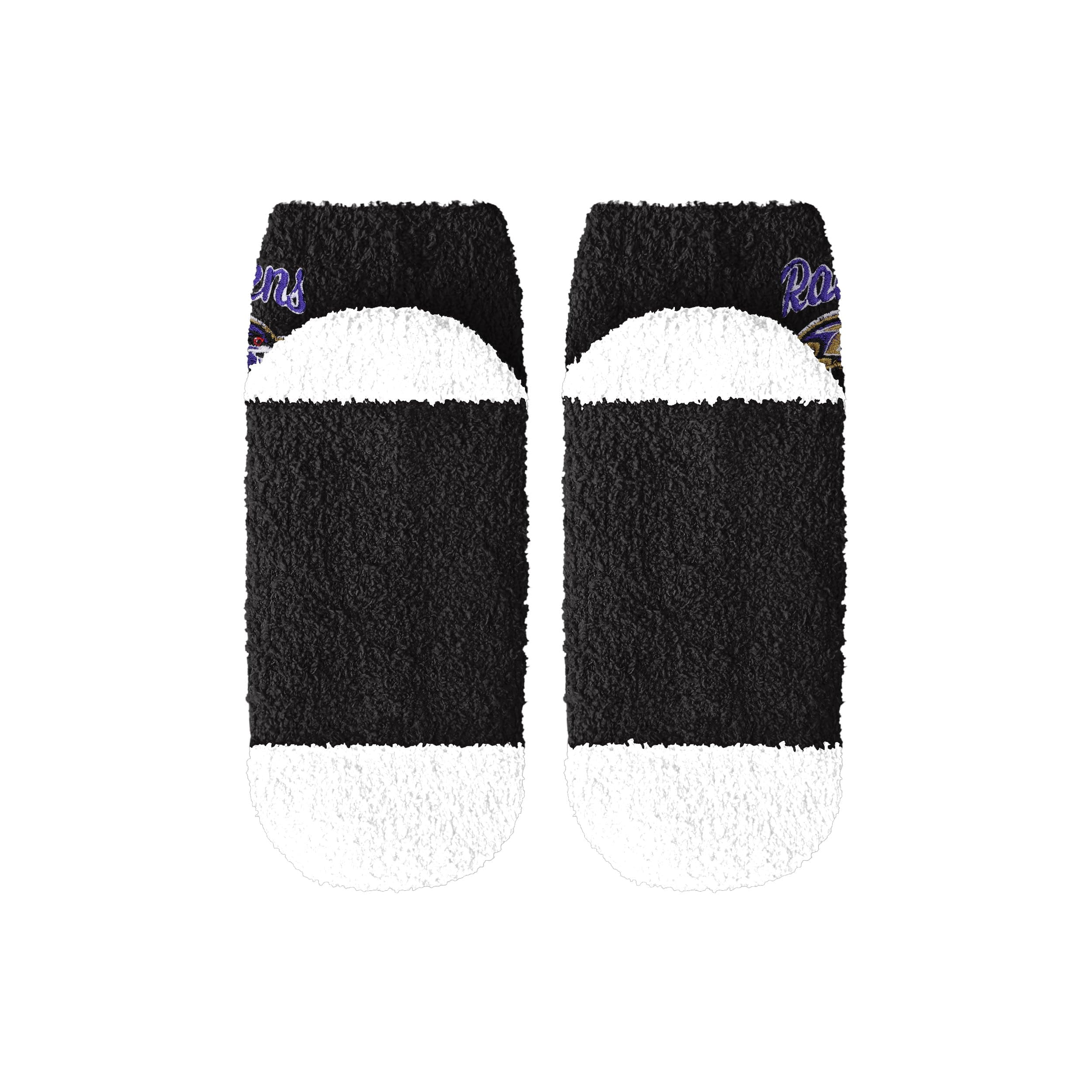 Baltimore Ravens NFL Womens 2 Pack Script Logo Fuzzy Ankle Socks - Image 6