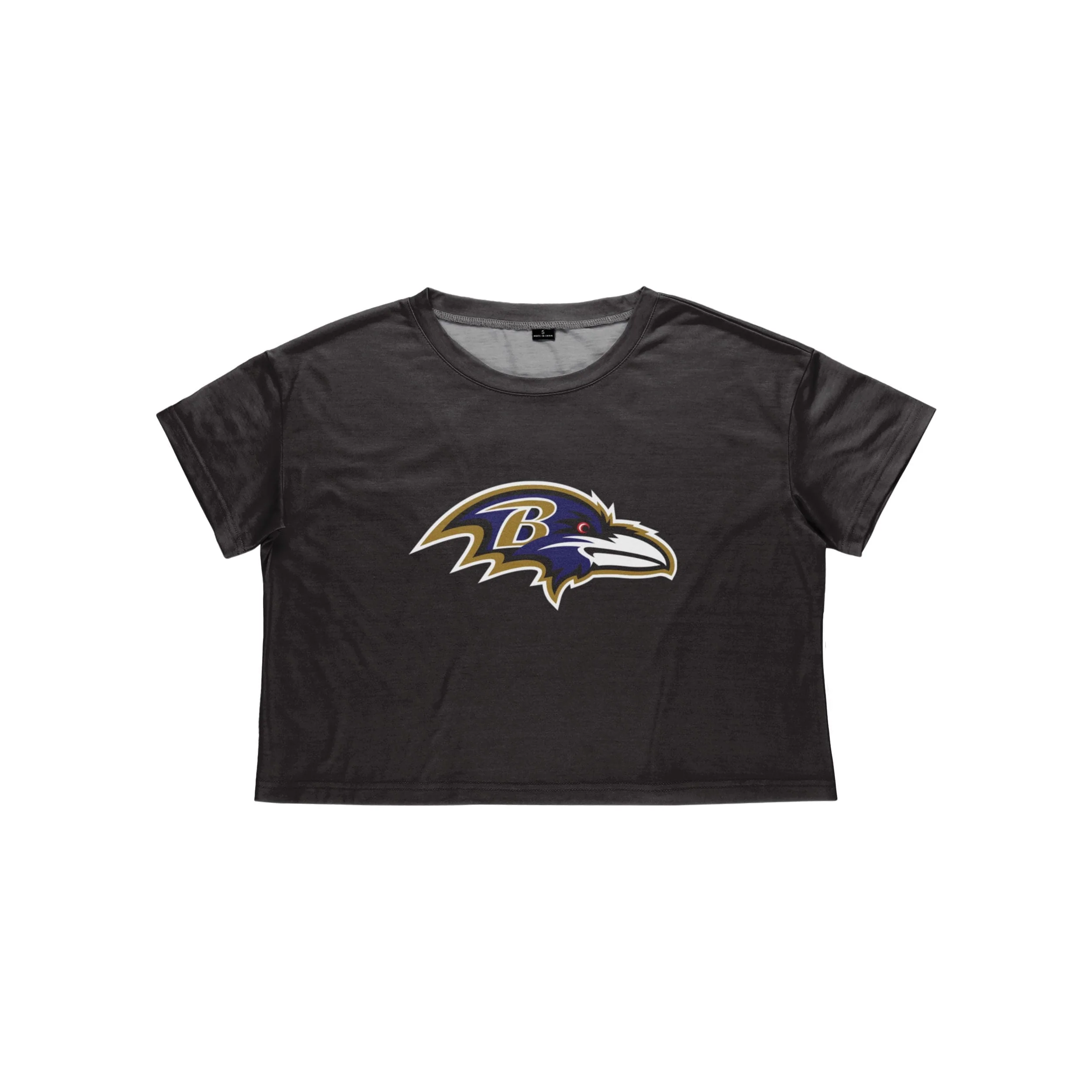Baltimore Ravens NFL Womens Alternate Team Color Crop Top - Image 3
