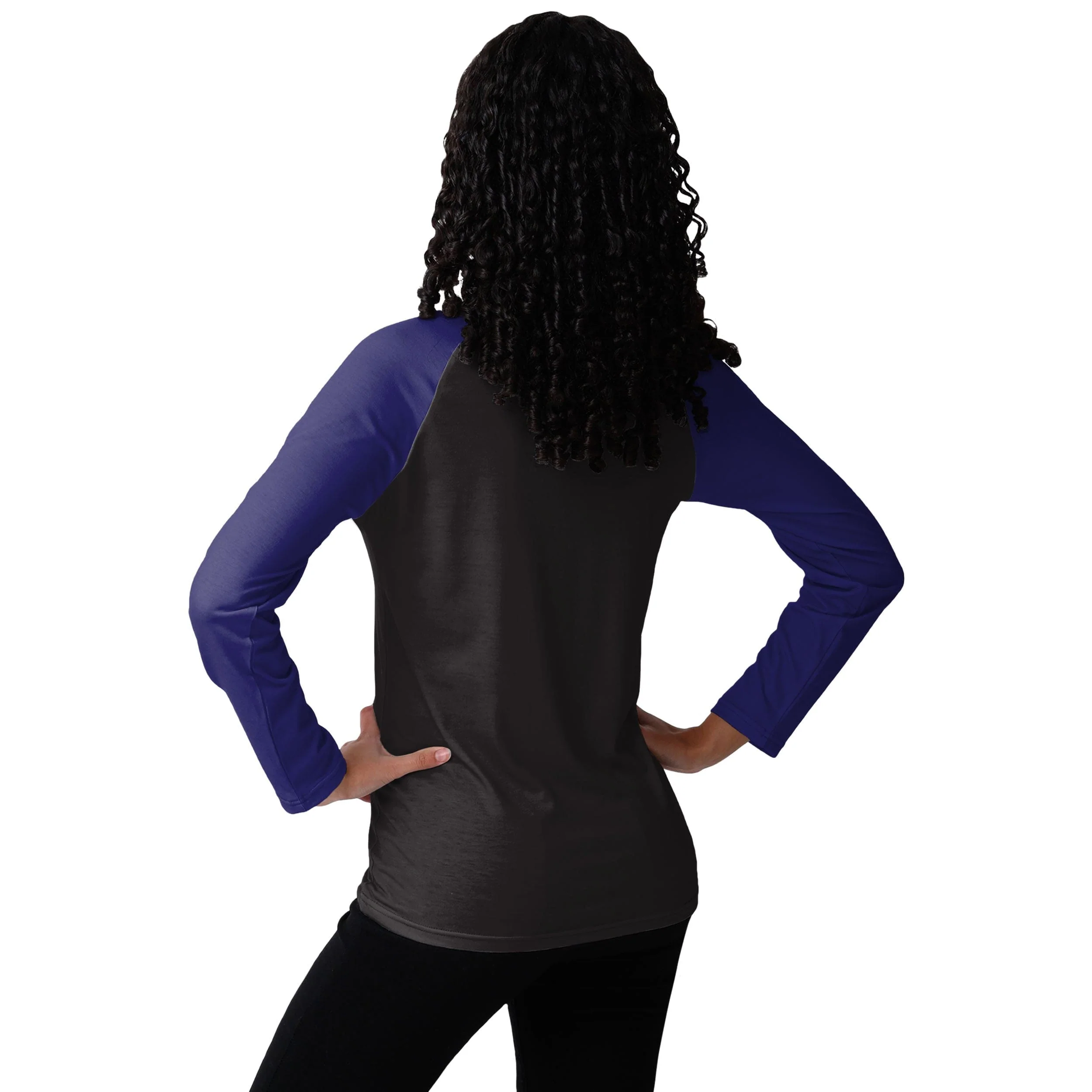 Baltimore Ravens NFL Womens Big Wordmark Long Sleeve Henley - Image 2