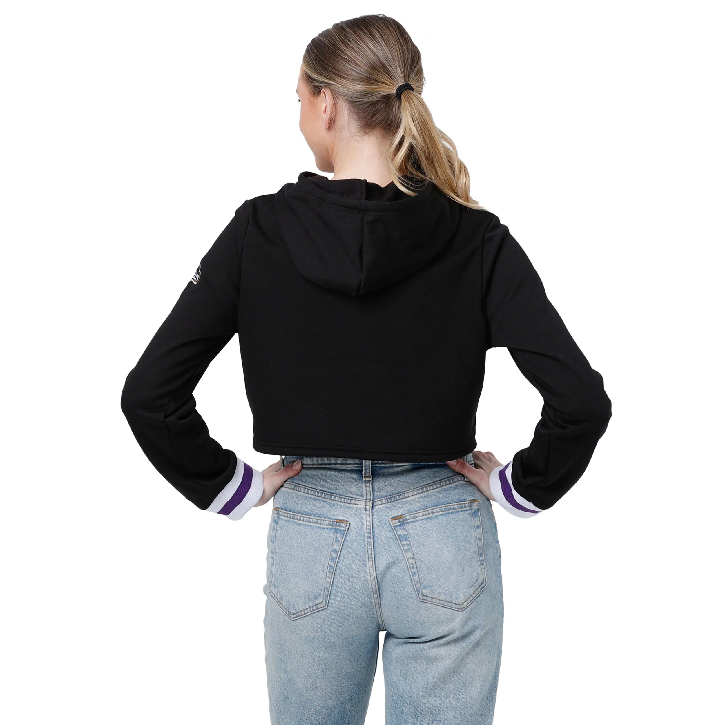 Baltimore Ravens NFL Womens Cropped Chenille Hoodie - Image 2