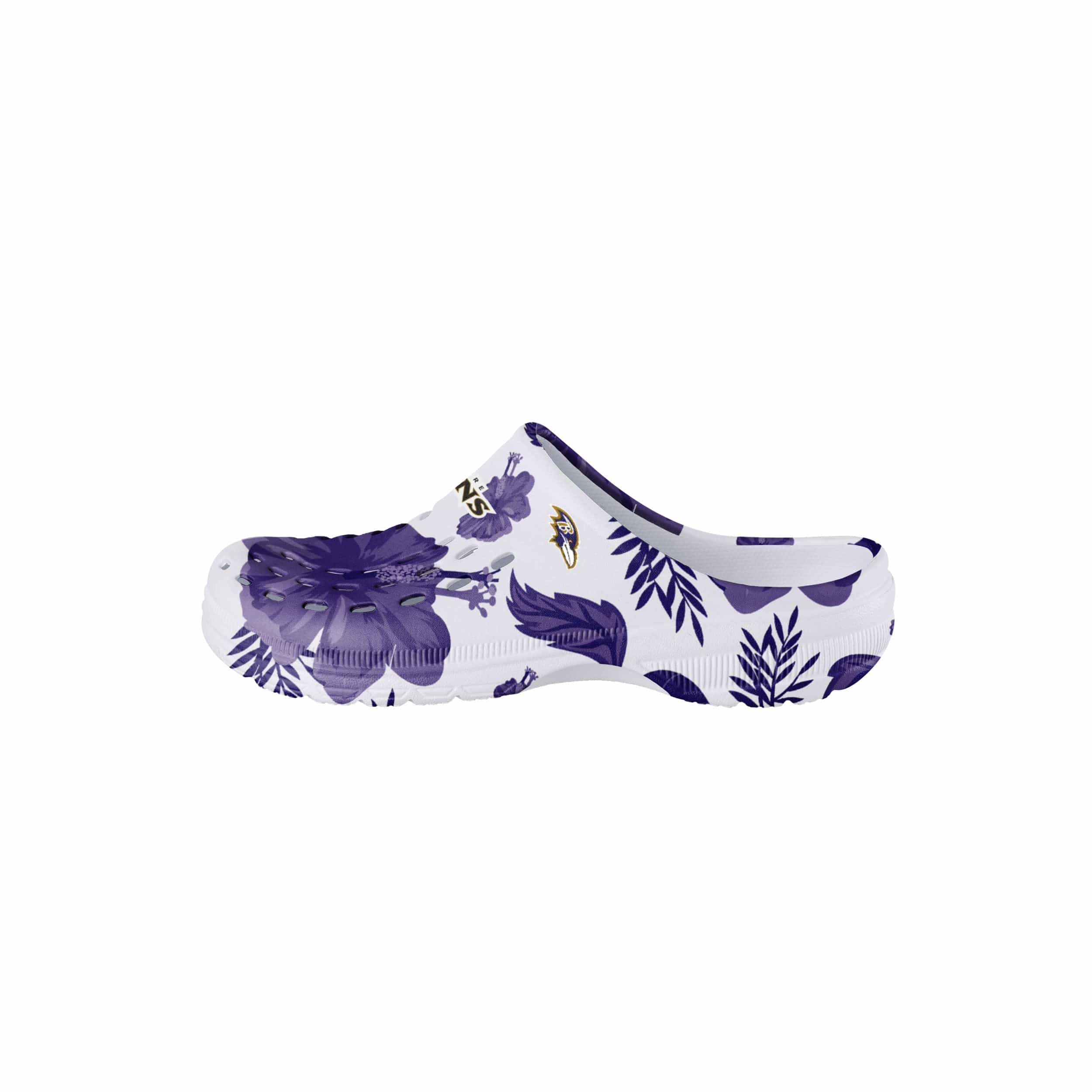 Baltimore Ravens NFL Womens Floral White Clog - Image 2