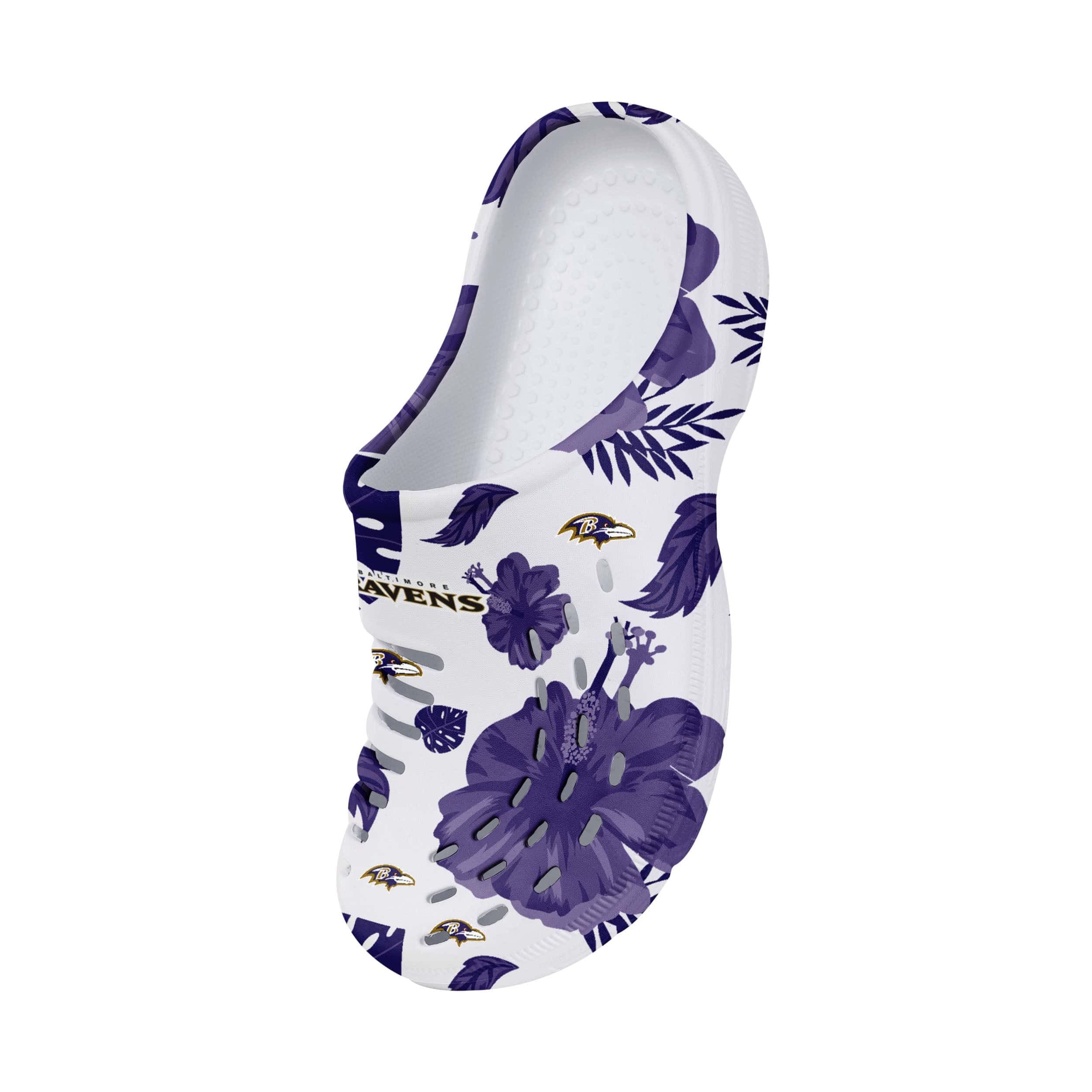 Baltimore Ravens NFL Womens Floral White Clog - Image 3