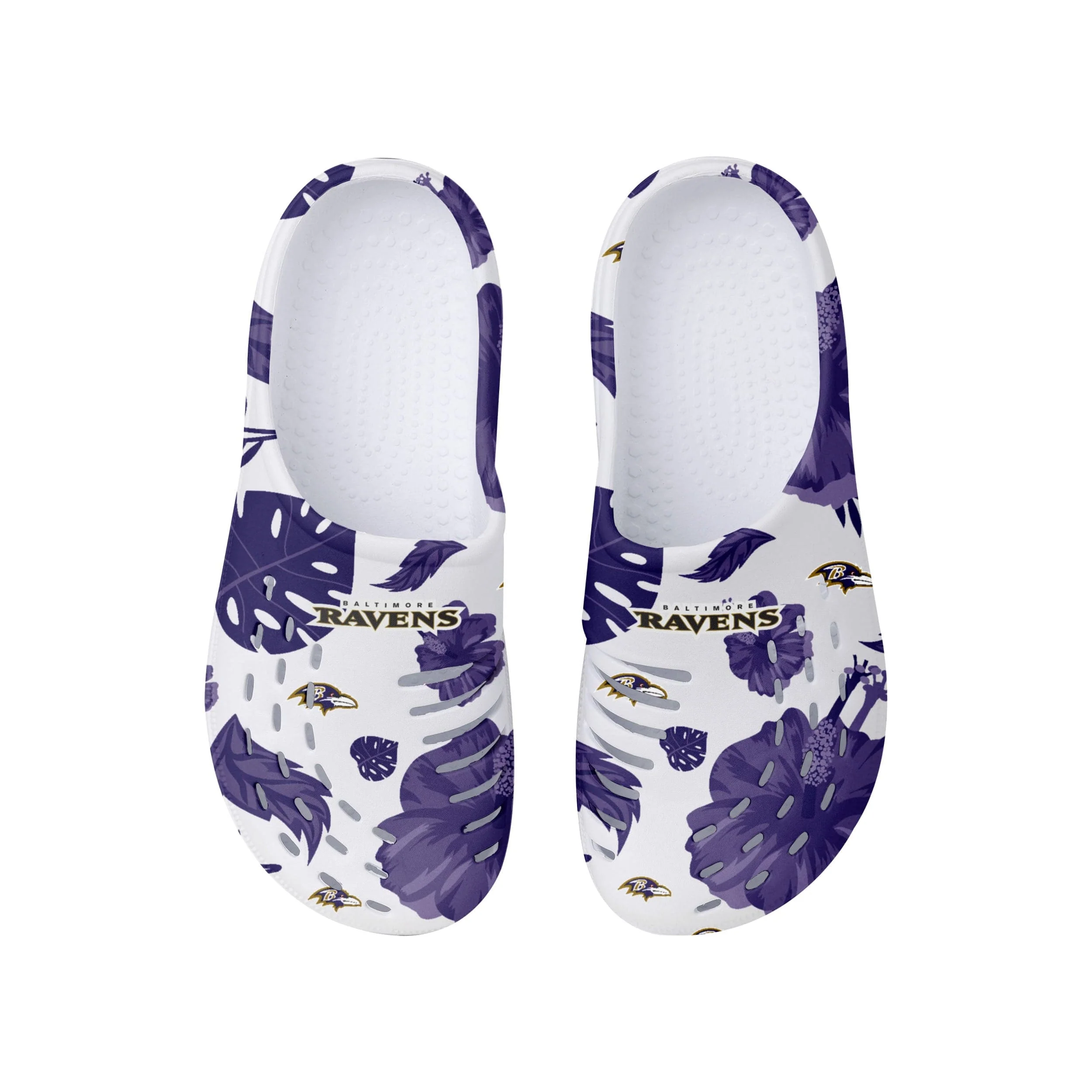 Baltimore Ravens NFL Womens Floral White Clog - Image 4